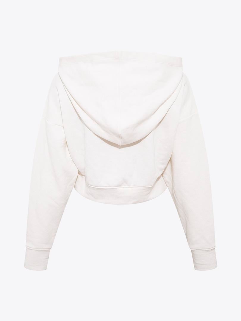 Kapüşonlu Kısa Sweatshirt - Ekru