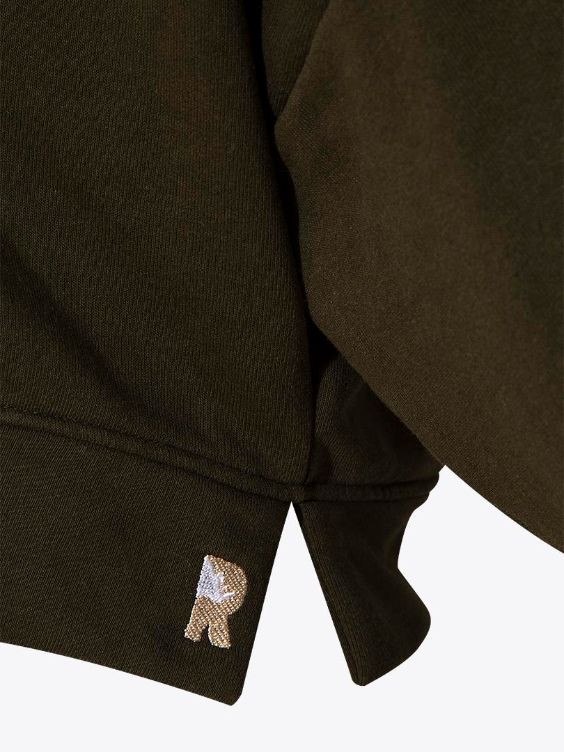 Kapüşonlu Kısa Sweatshirt - Haki