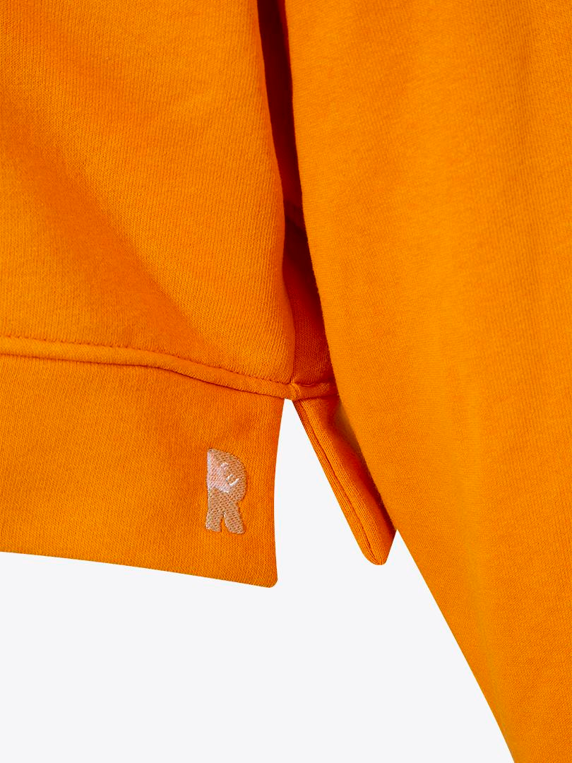 Kapüşonlu Kısa Sweatshirt - Turuncu