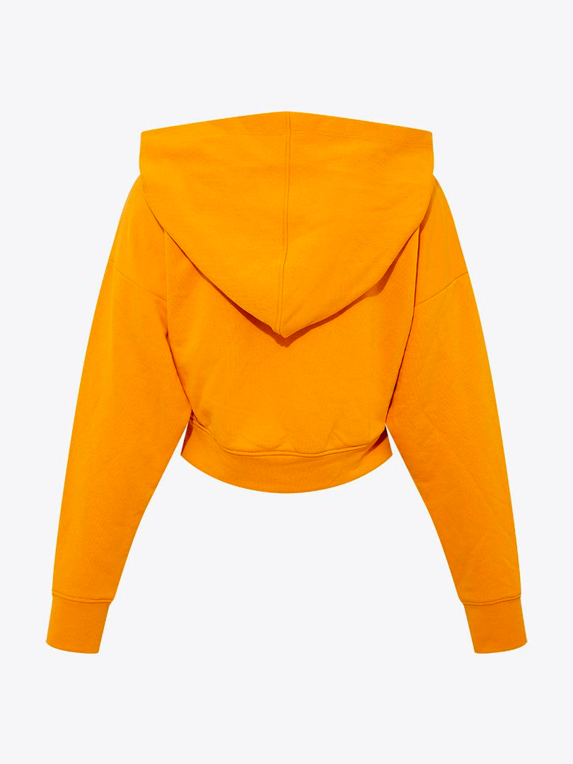 Kapüşonlu Kısa Sweatshirt - Turuncu