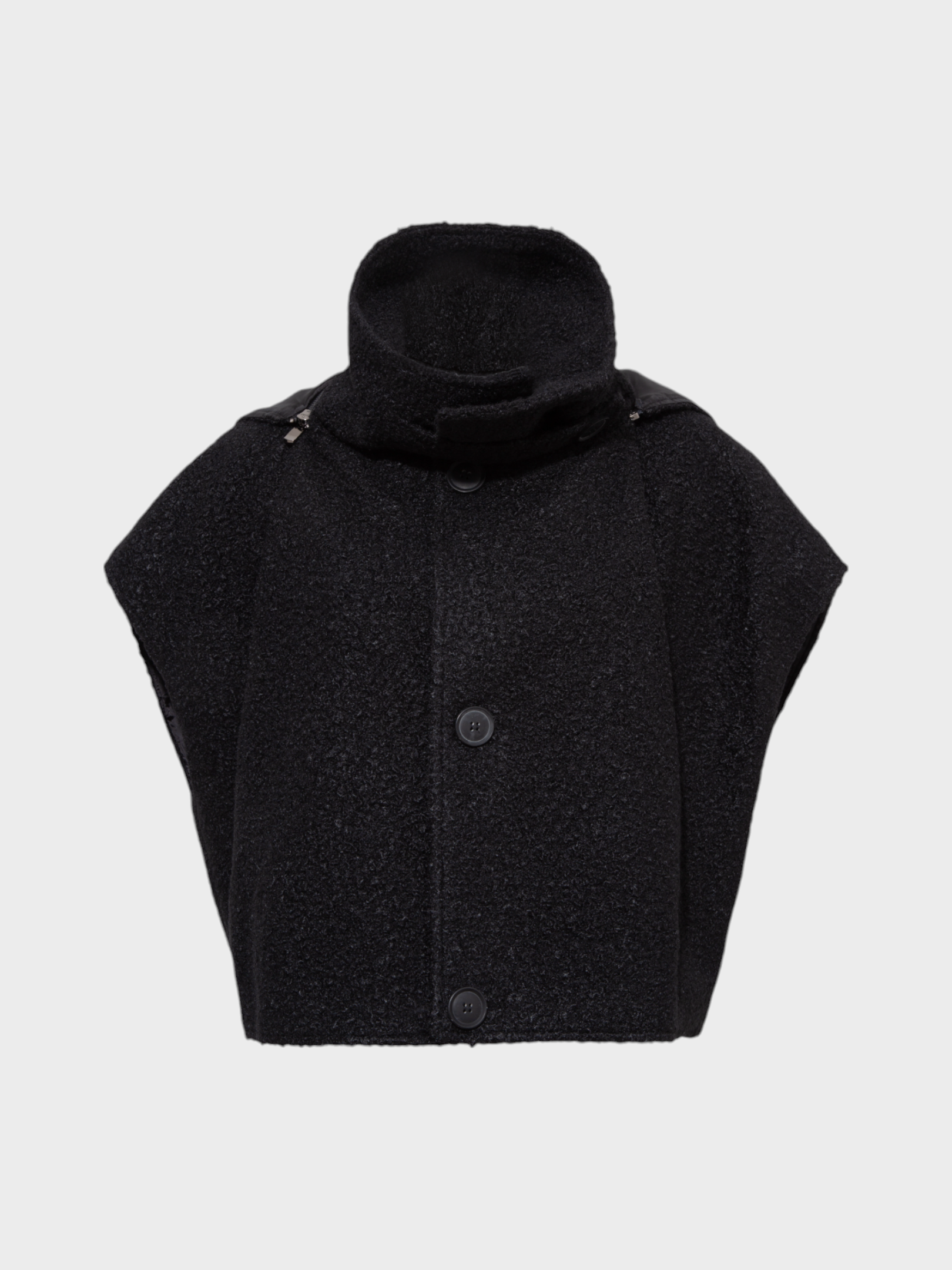 Kapüşonlu Yüksek Yakalı Buklet Merinos Kumaşlı Yelek Kategorisiz Modelleri