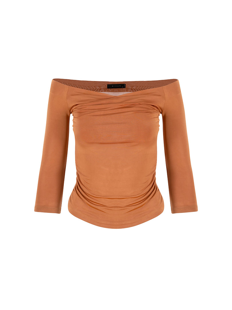 Kayık Yaka Body - Taba