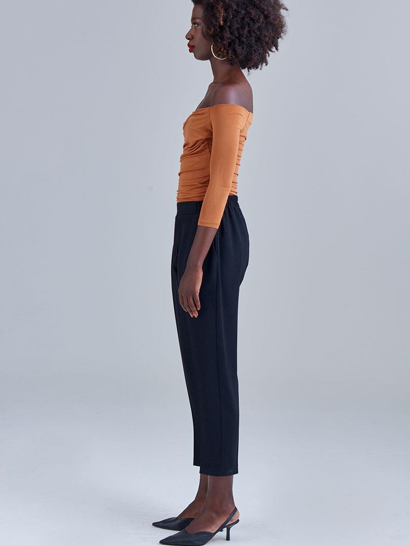 Kayık Yaka Body - Taba