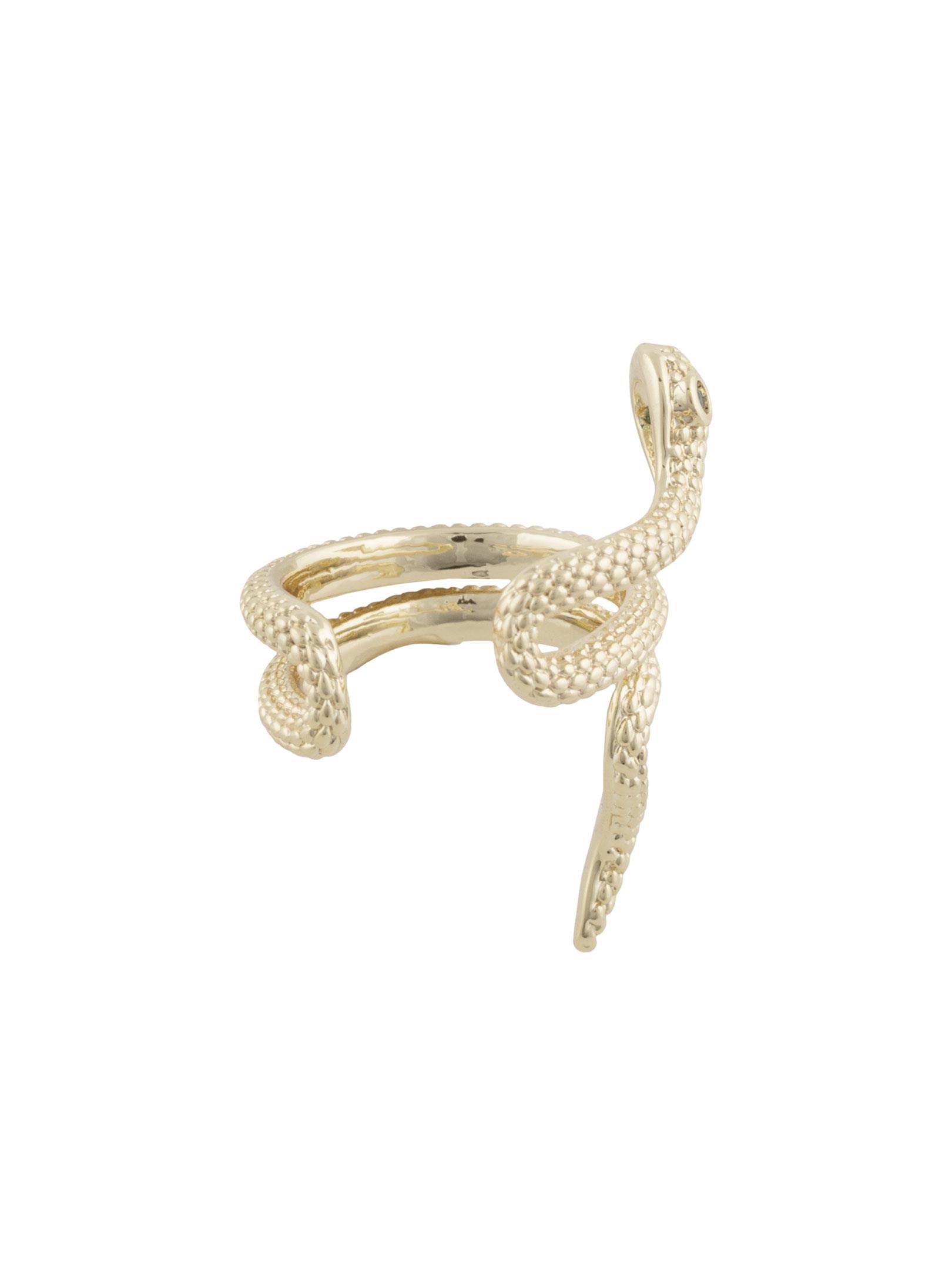 Kıvrımlı Yılan Figürlü Kıkırdak Küpe - Gold Küpe Modelleri