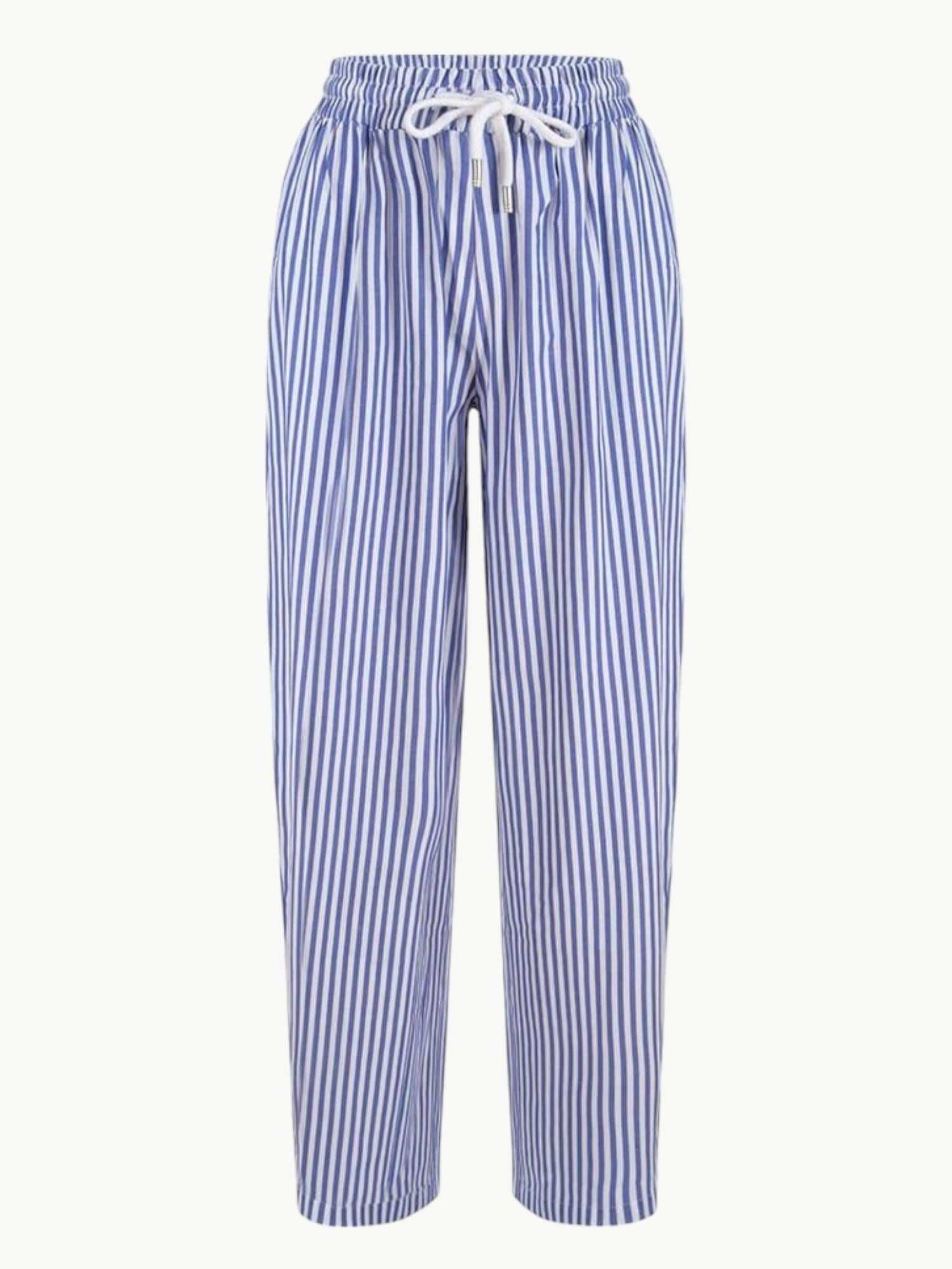 Koton Pantolon - Mavi Çizgili Pantolon Modelleri