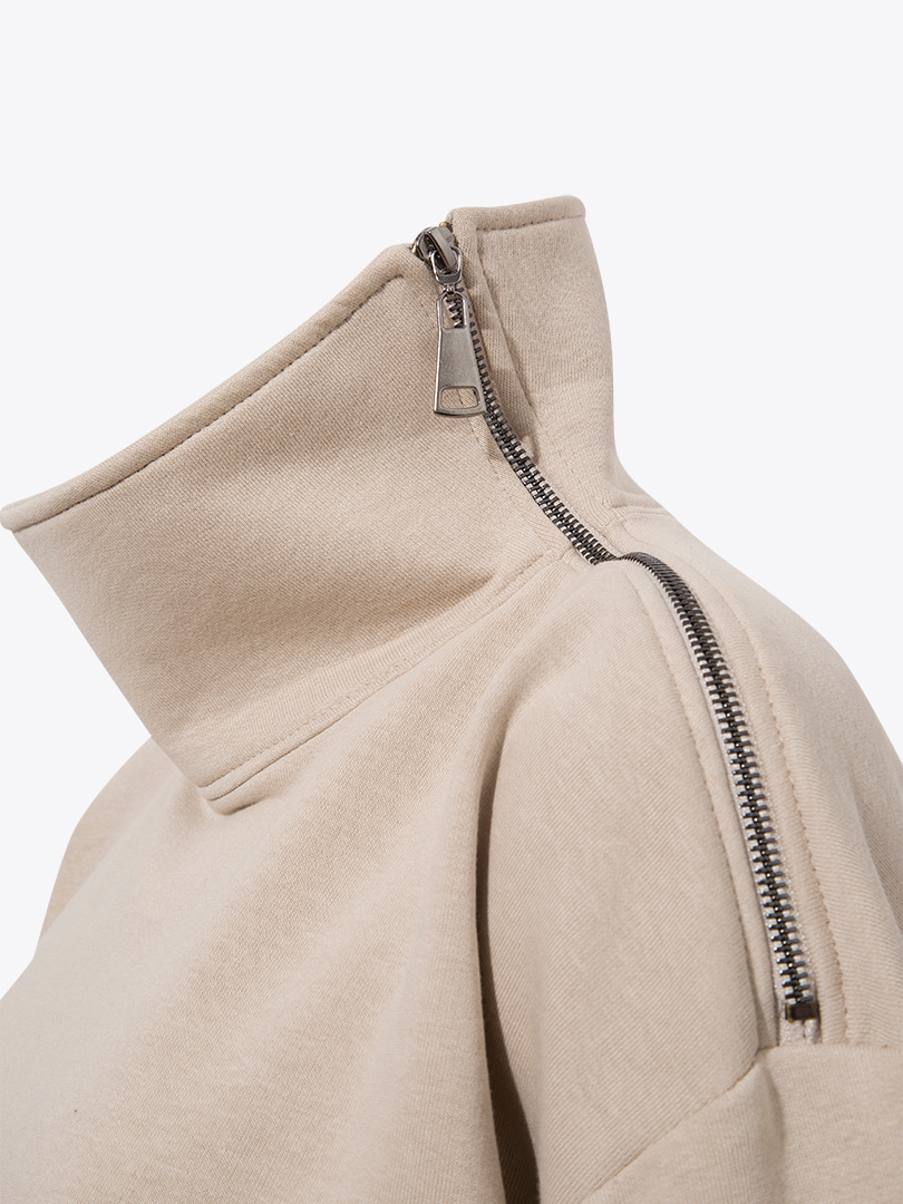 Kuş Tüylü Sweatshirt - Bej