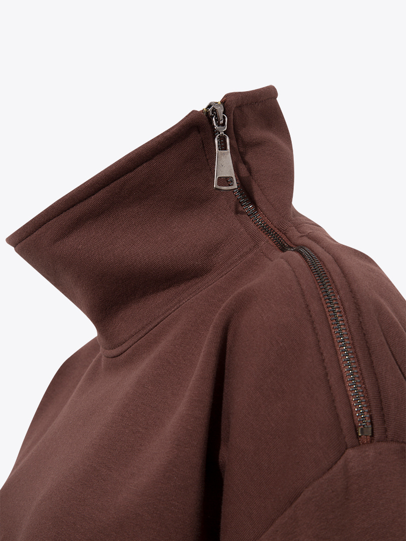 Kuş Tüylü Sweatshirt - Kahve
