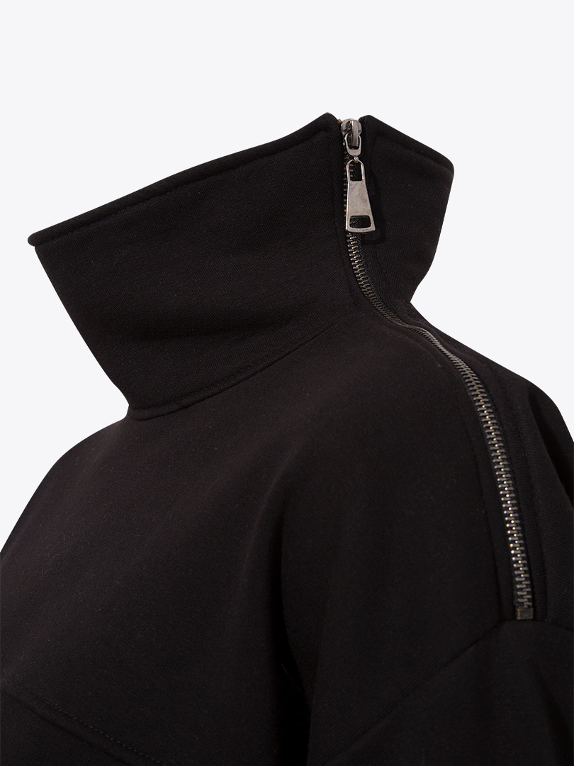 Kuş Tüylü Sweatshirt - Siyah