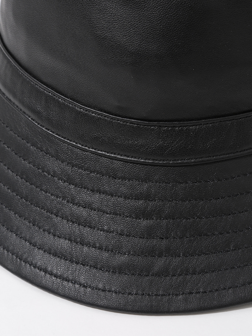 Leather Bucket Hat - Siyah