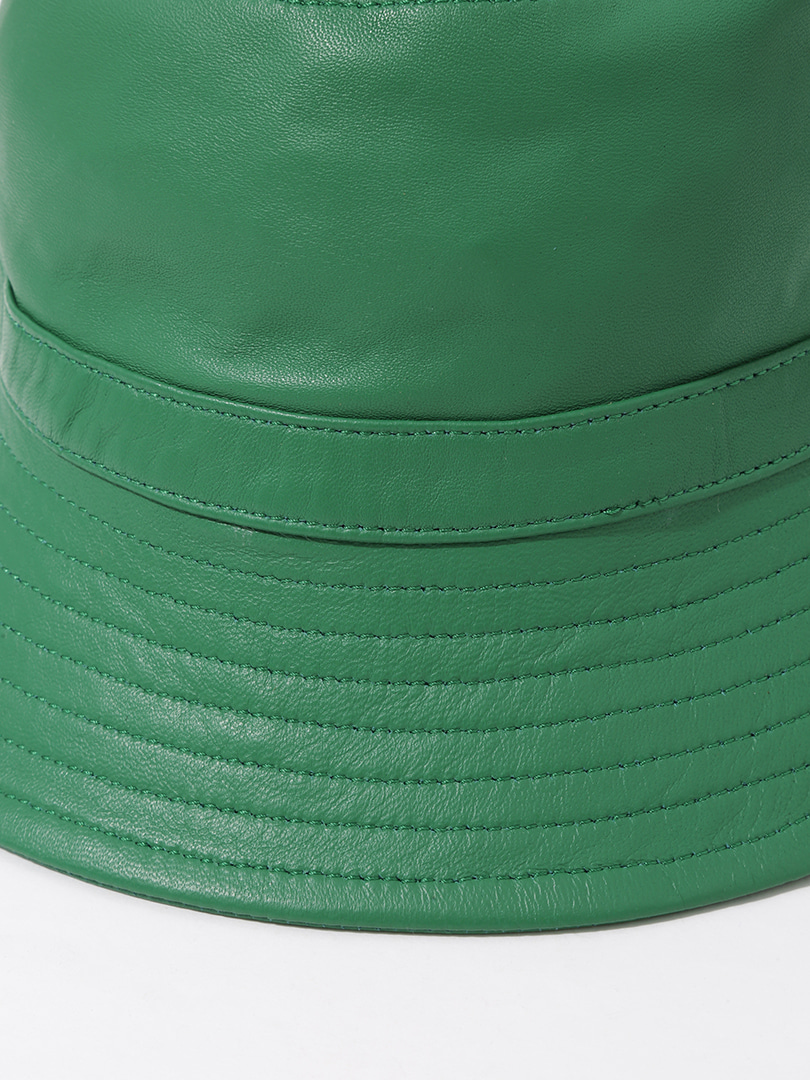 Leather Bucket Hat - Yeşil