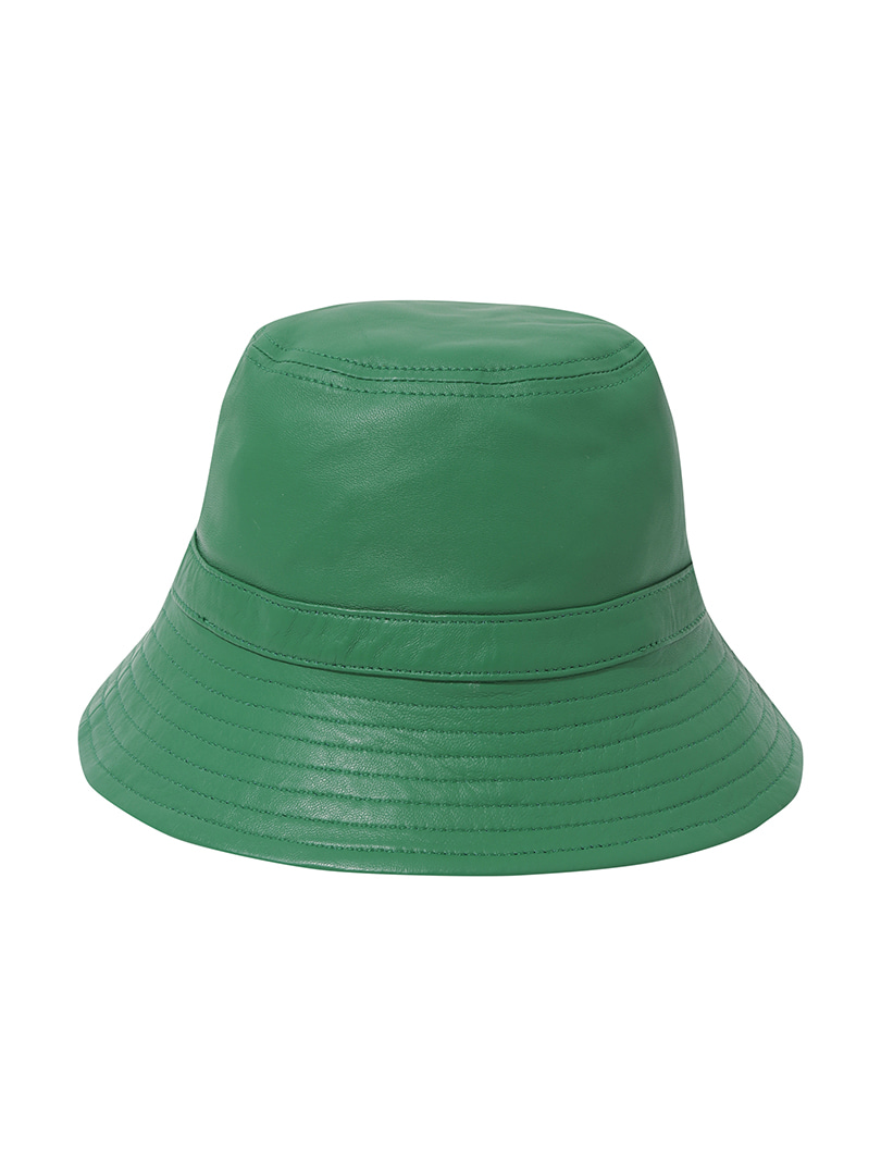 Leather Bucket Hat - Yeşil