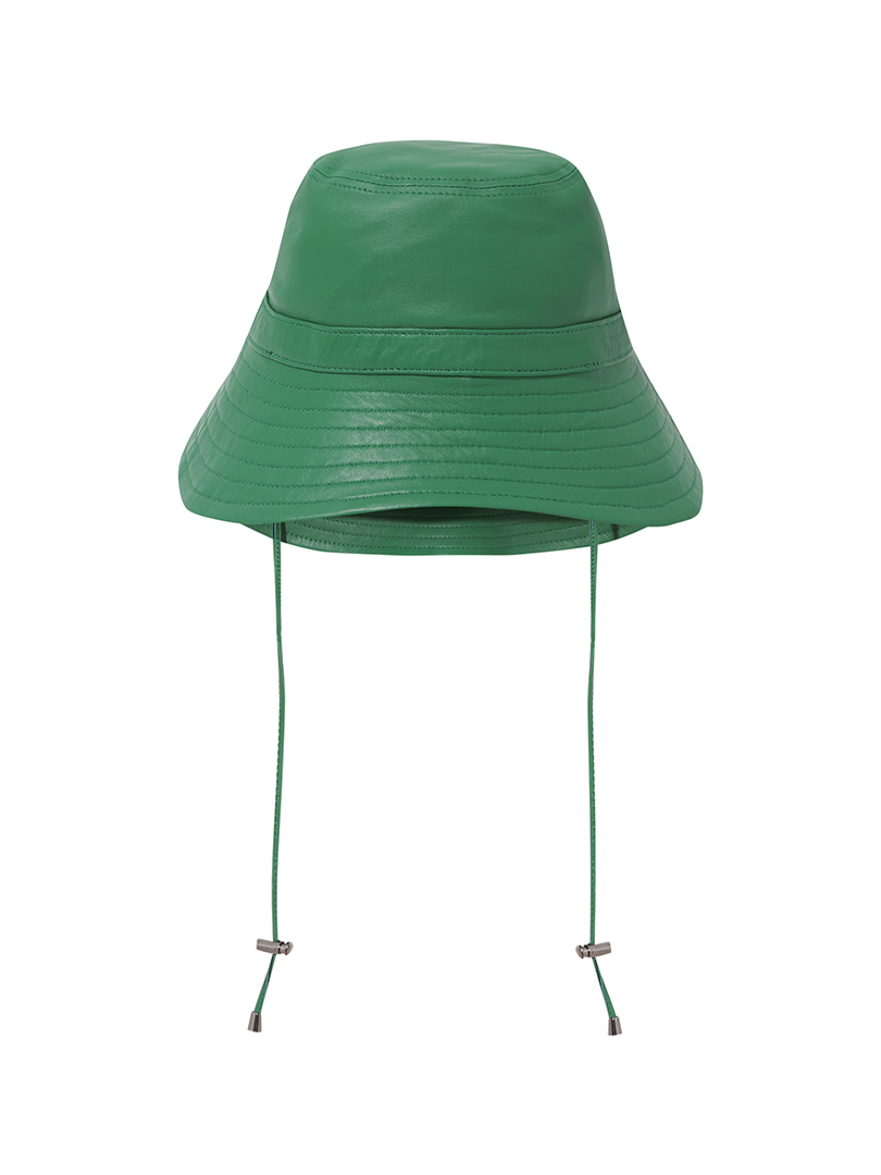 Leather Bucket Hat - Yeşil