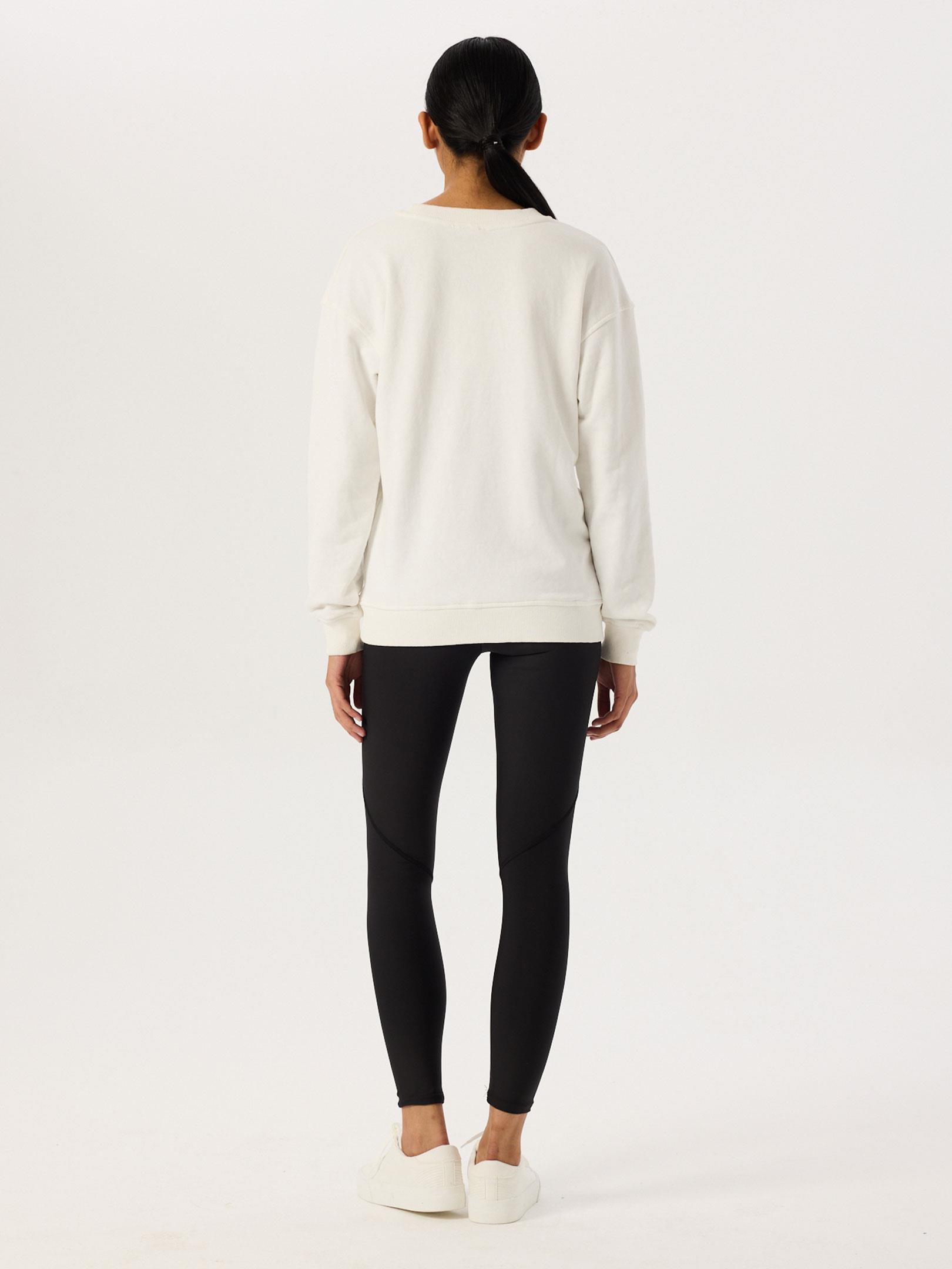 Nakış Detaylı Oversize Sweatshirt - Beyaz Sweatshirt Modelleri