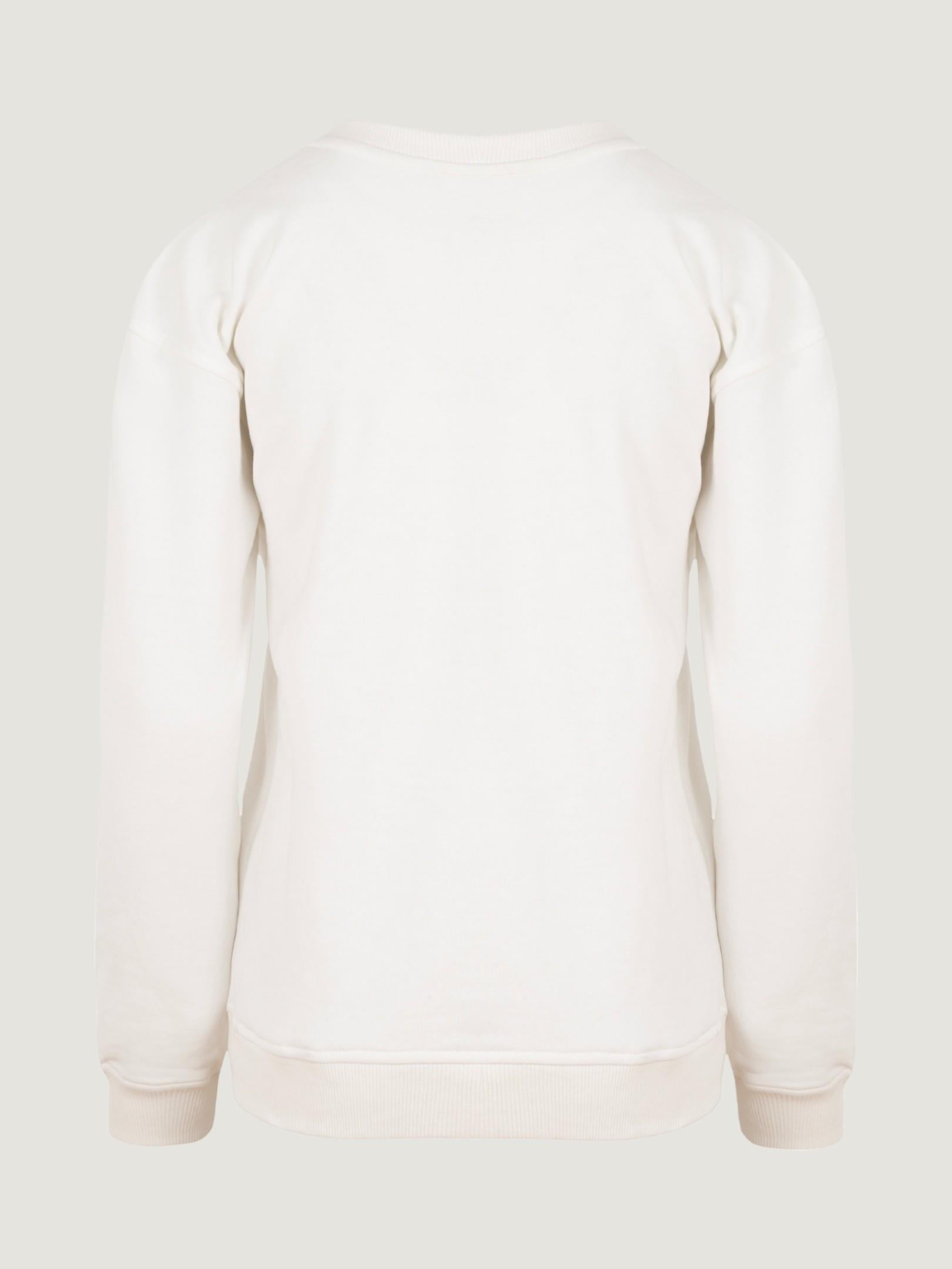 Nakış Detaylı Oversize Sweatshirt - Beyaz Sweatshirt Modelleri