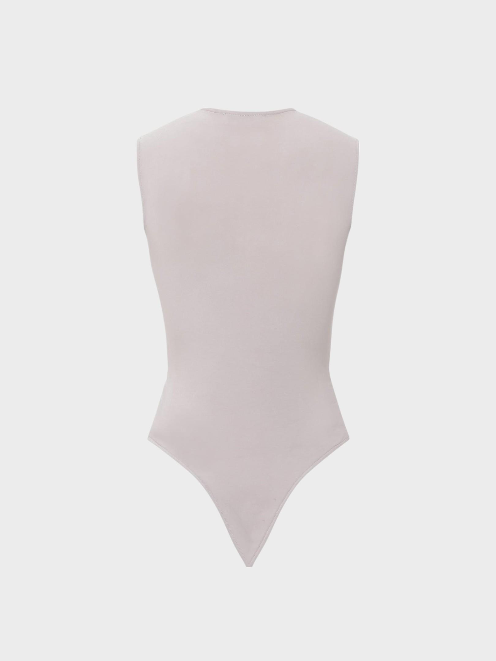Önü Burgu Detaylı Kolsuz İkonik Body - Gri Body Modelleri