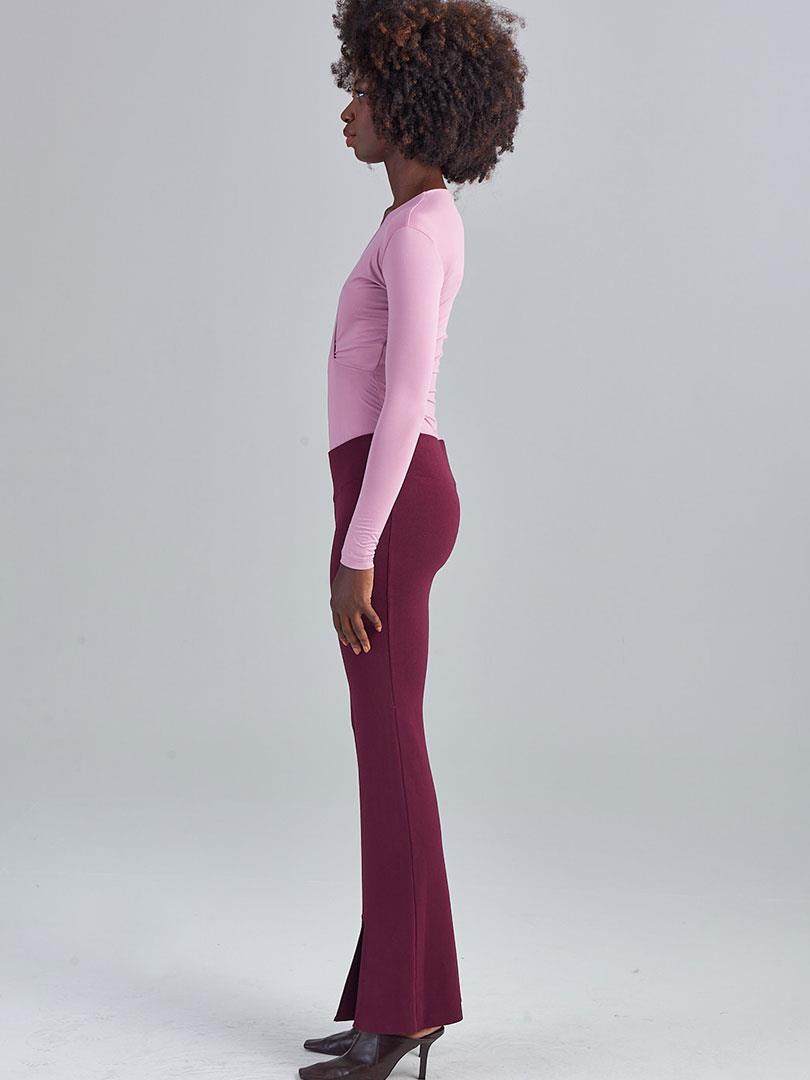 Önü Burgulu Alttan Çıtçıtlı Body - Pembe