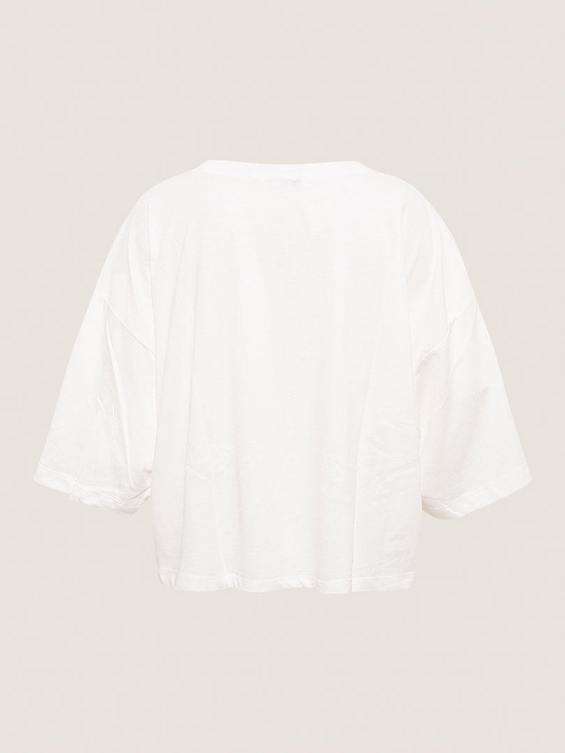 Oversize Crop T-shirt - Beyaz