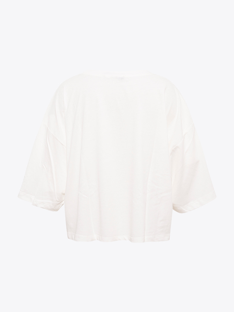Oversize Crop T-shirt - Ekru