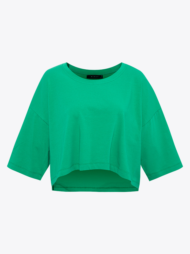 Oversize Crop T-shirt - Yeşil