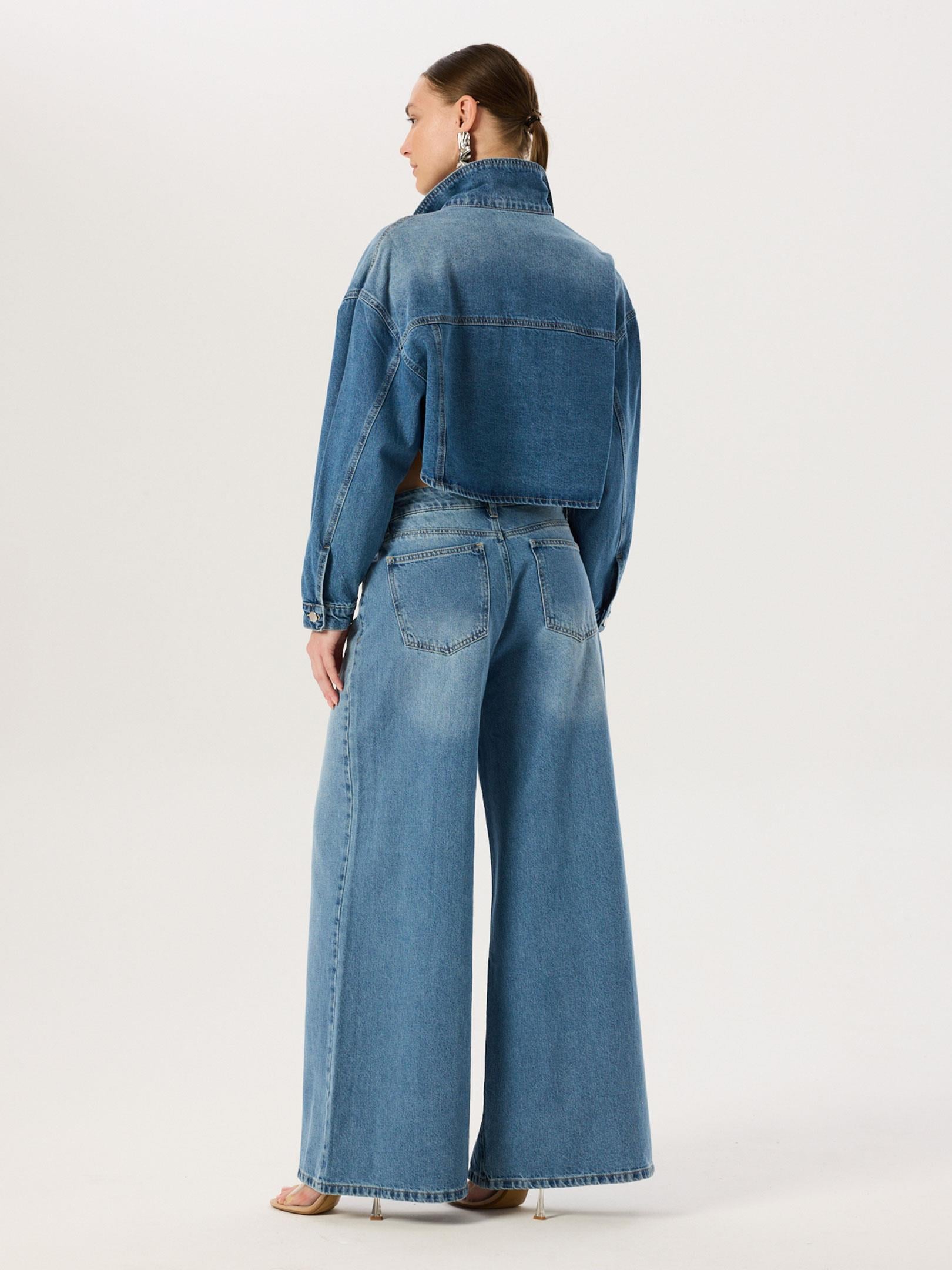 Oversize Jean Ceket - Mavi Ceket Modelleri