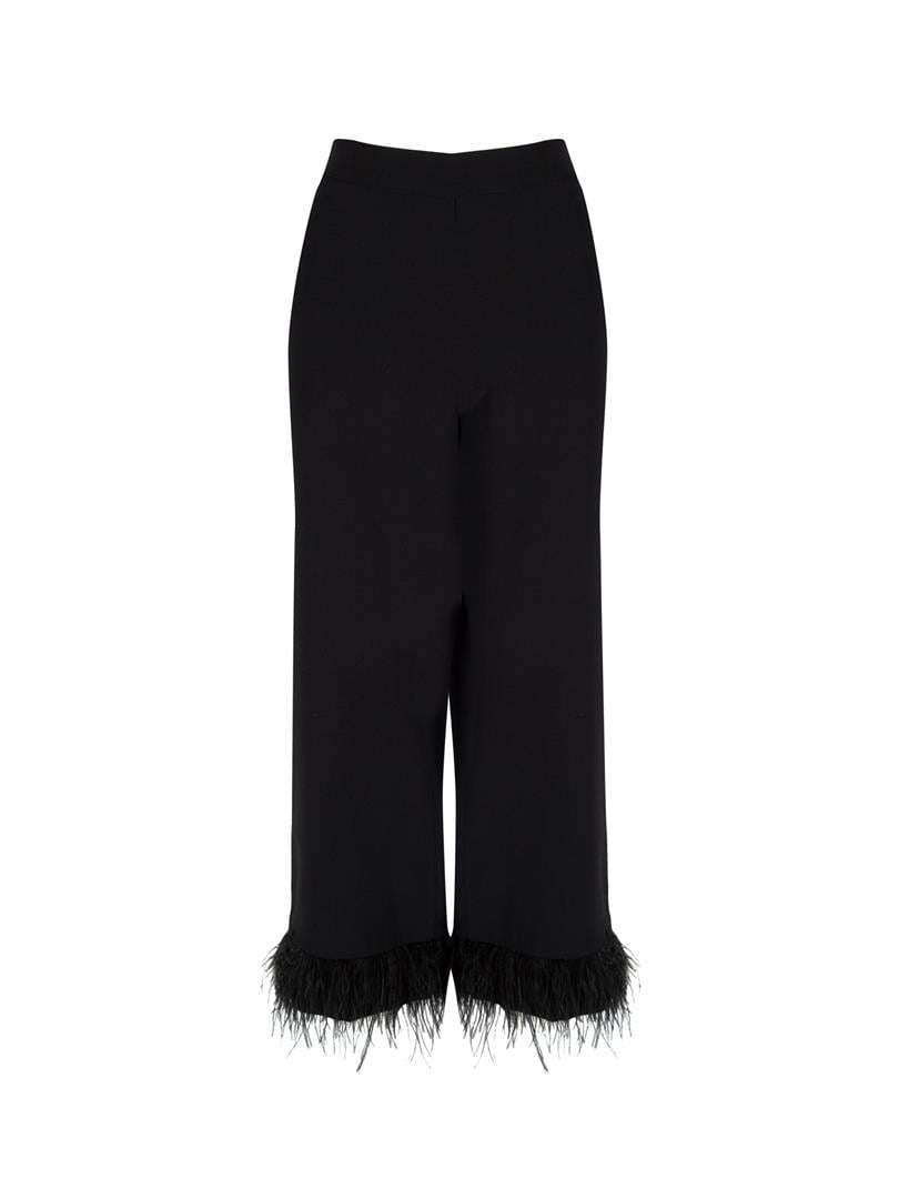 Paça Tüy Detaylı Pantolon - Siyah