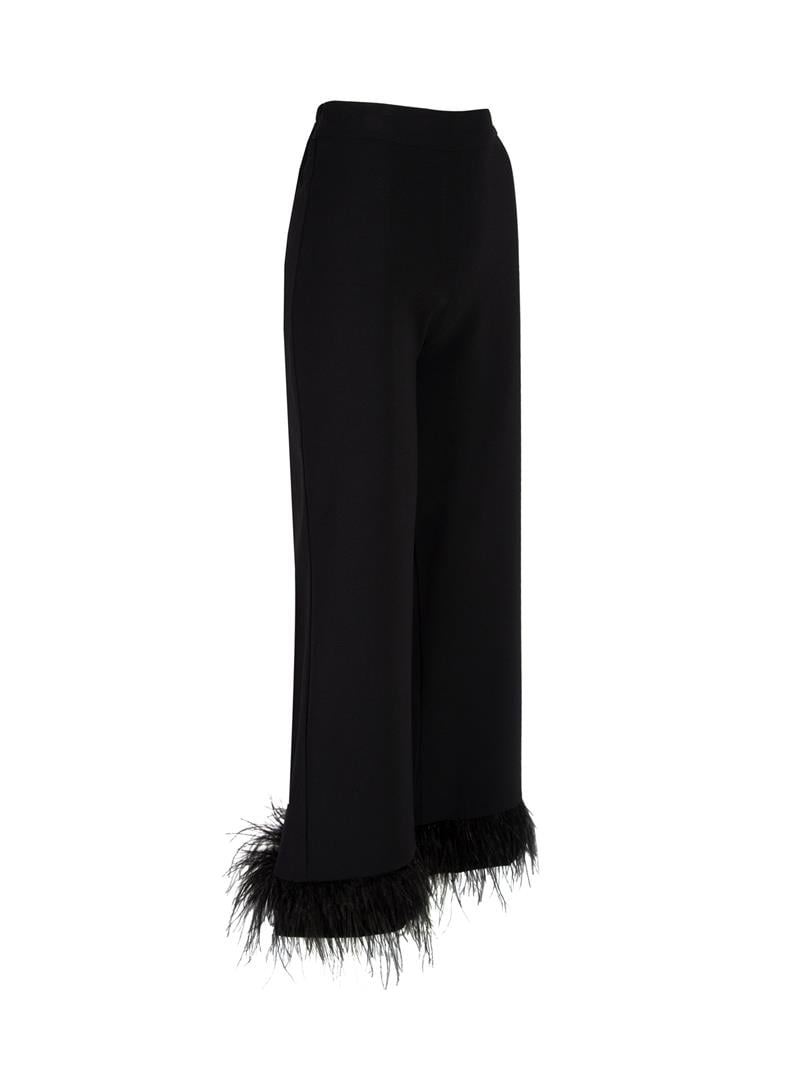 Paça Tüy Detaylı Pantolon - Siyah