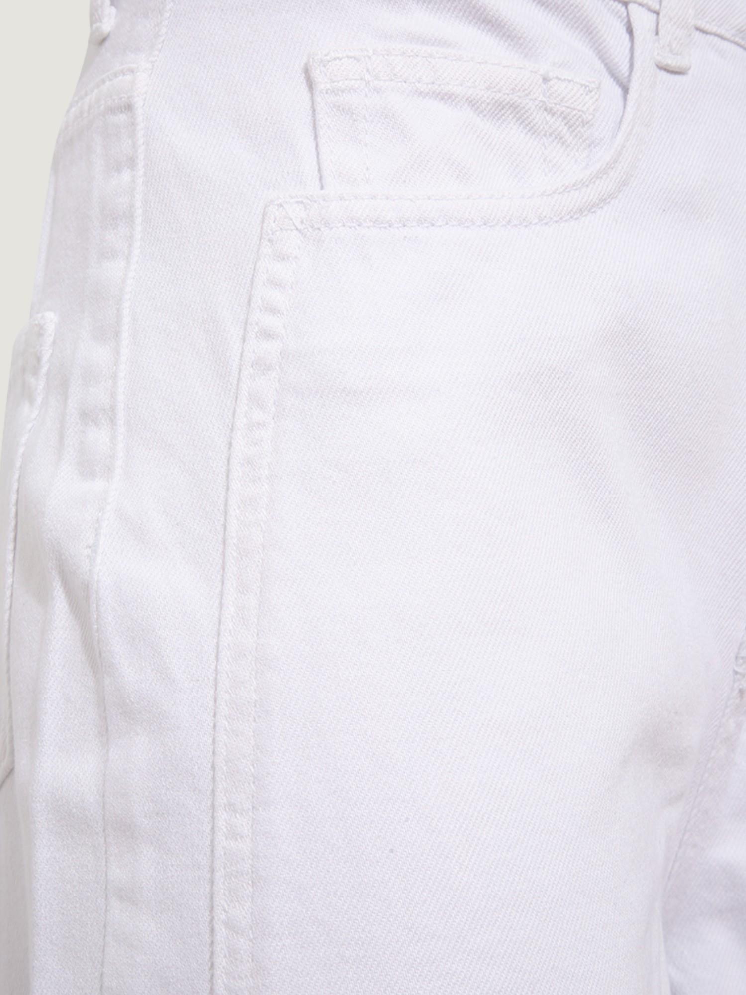 Paçaları Yırtmaçlı Yüksek Bel Wide Leg Jean - Beyaz Pantolon Modelleri