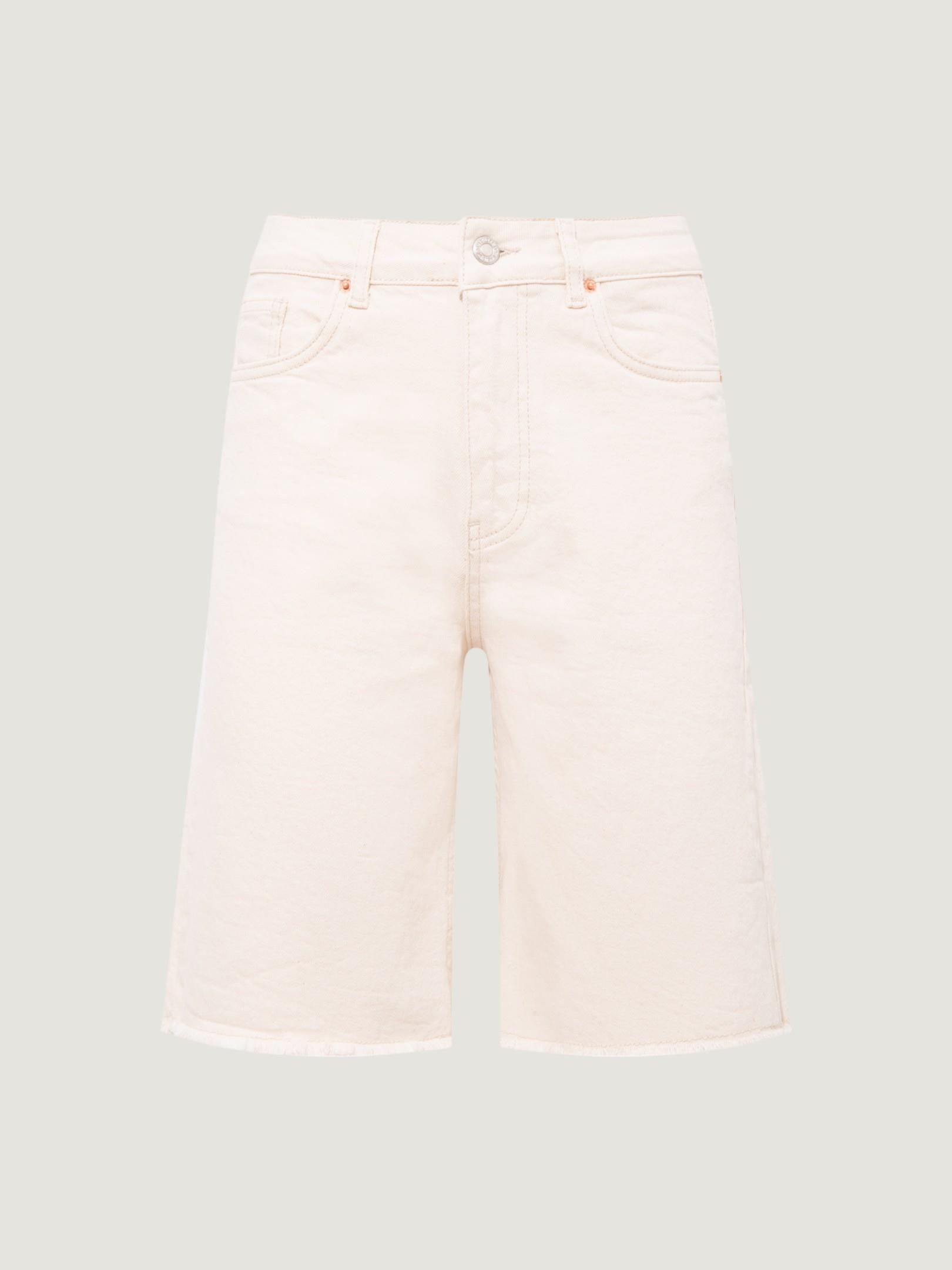 Paçası Dikişsiz Straight Fit Şort - Bej Şort Modelleri