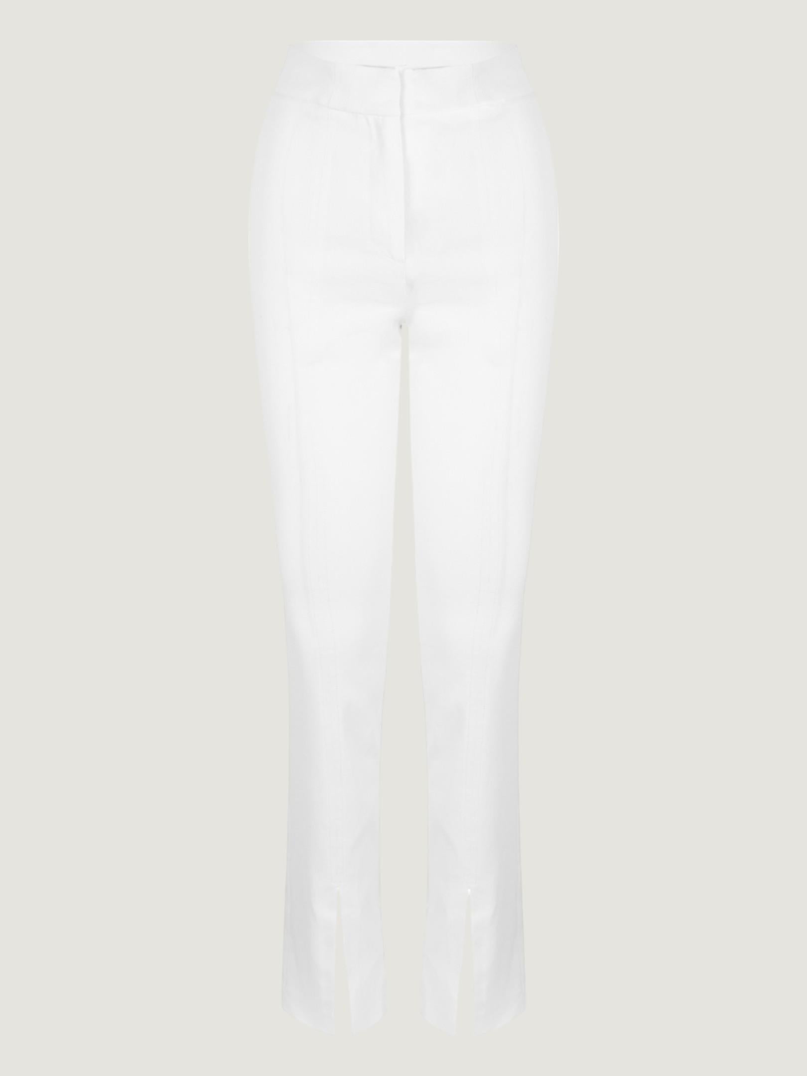 Paçası Yırtmaç Detaylı Skinny Pantolon - Beyaz Pantolon Modelleri