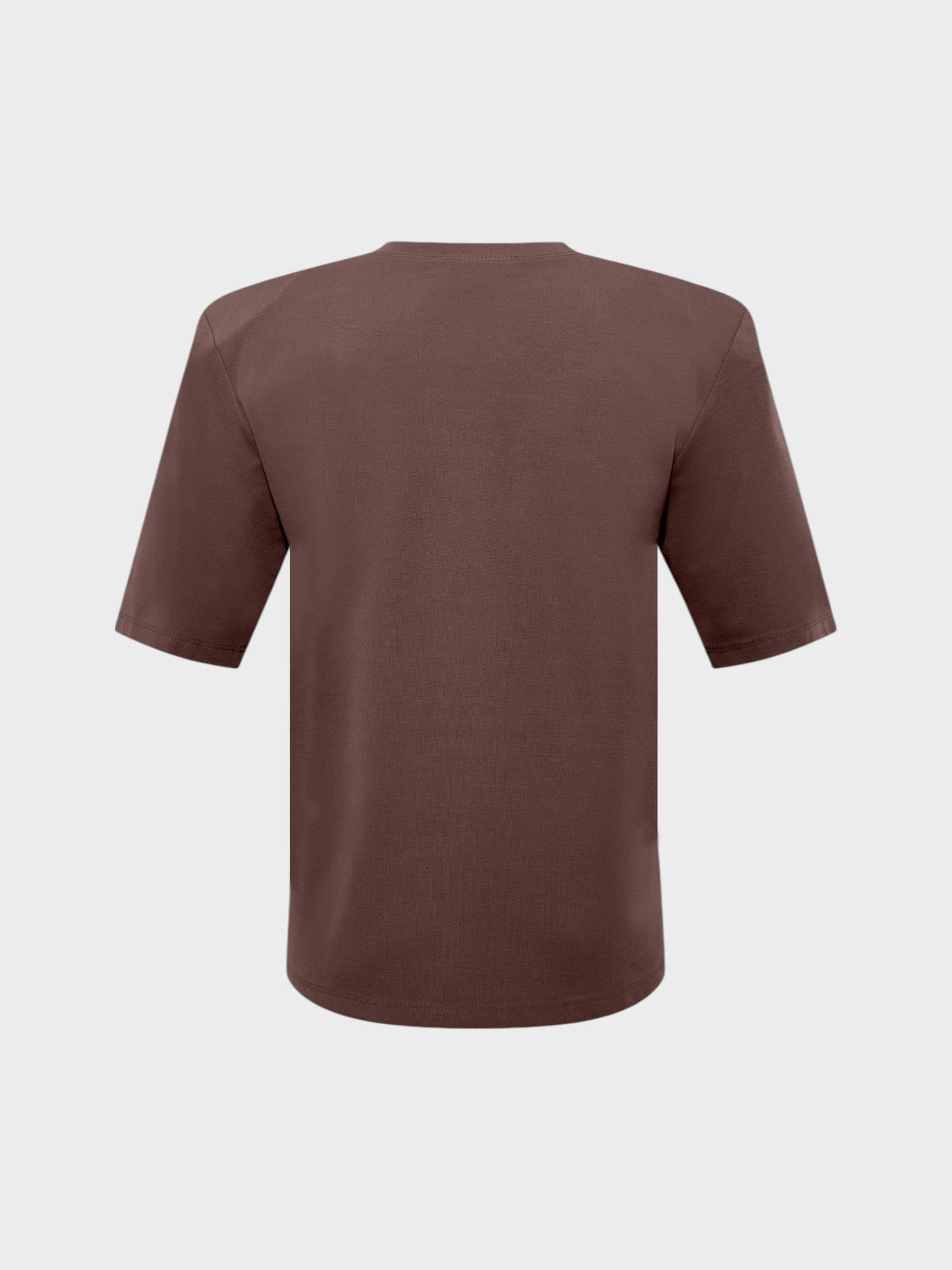 Premium Yumuşak Tuşeli Vatkalı T-Shirt - Kahve T-shirt Modelleri