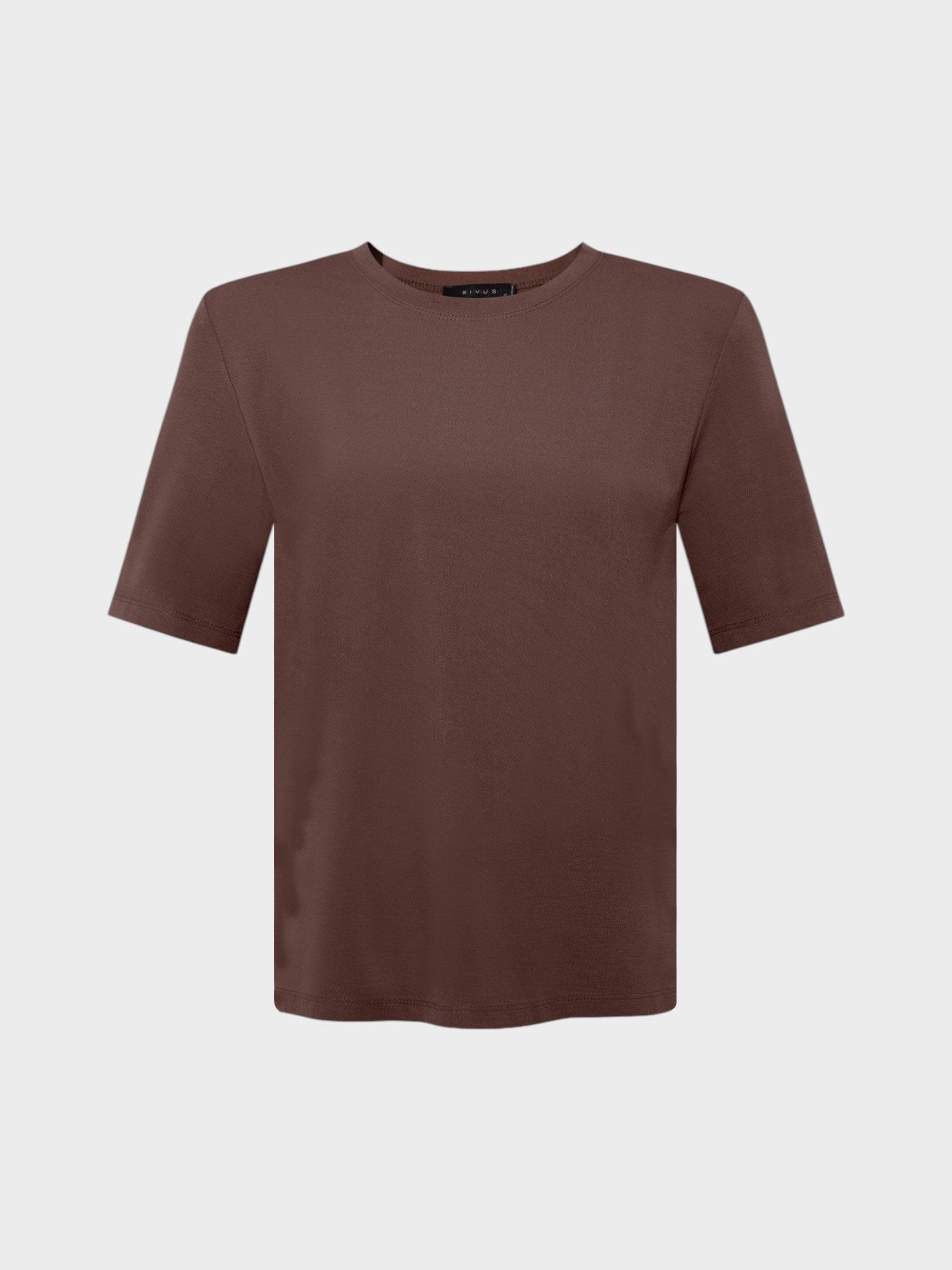 Premium Yumuşak Tuşeli Vatkalı T-Shirt - Kahve T-shirt Modelleri