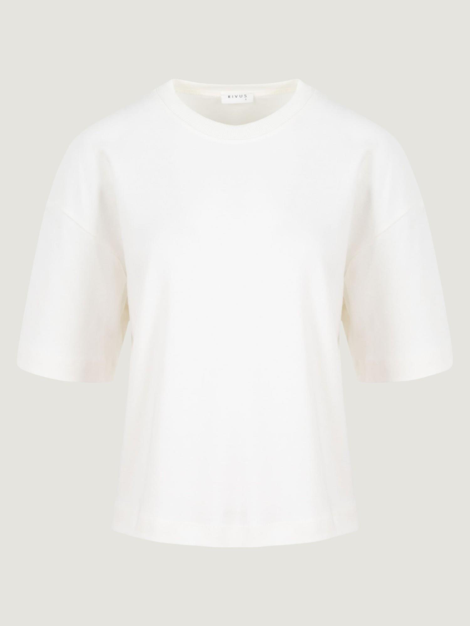 Ribana Yaka Detaylı Kısa Kol VatkalıT-Shirt - Beyaz T-shirt Modelleri