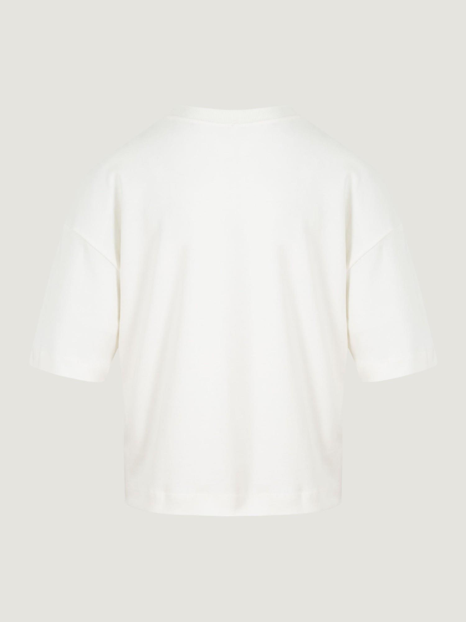 Ribana Yaka Detaylı Kısa Kol VatkalıT-Shirt - Beyaz T-shirt Modelleri