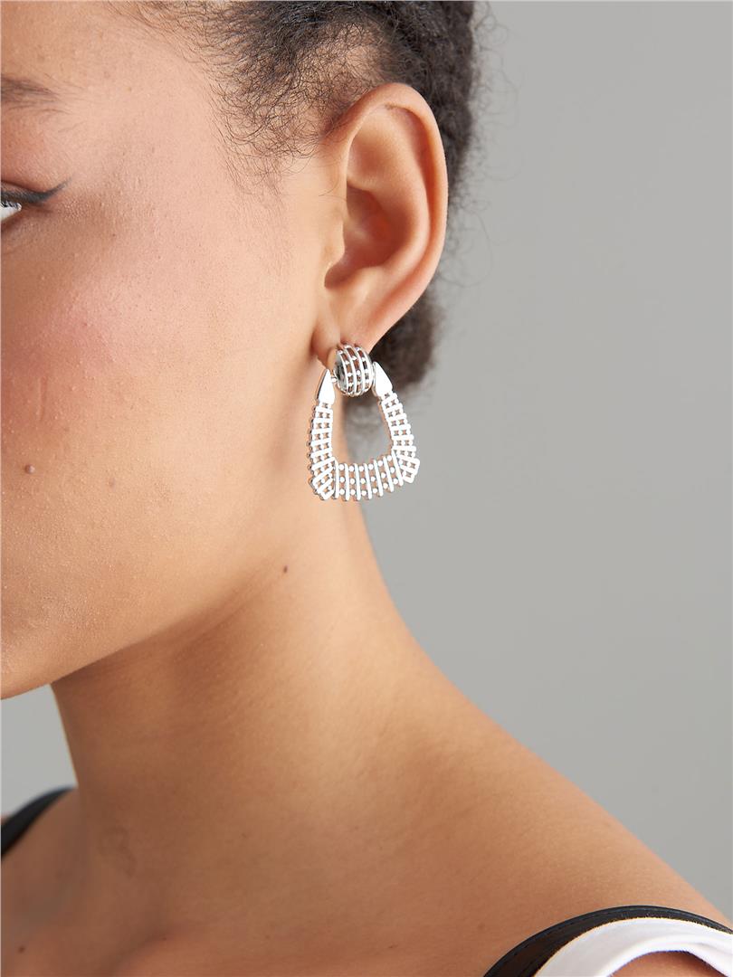 Şekilli Metal Küpe - Silver