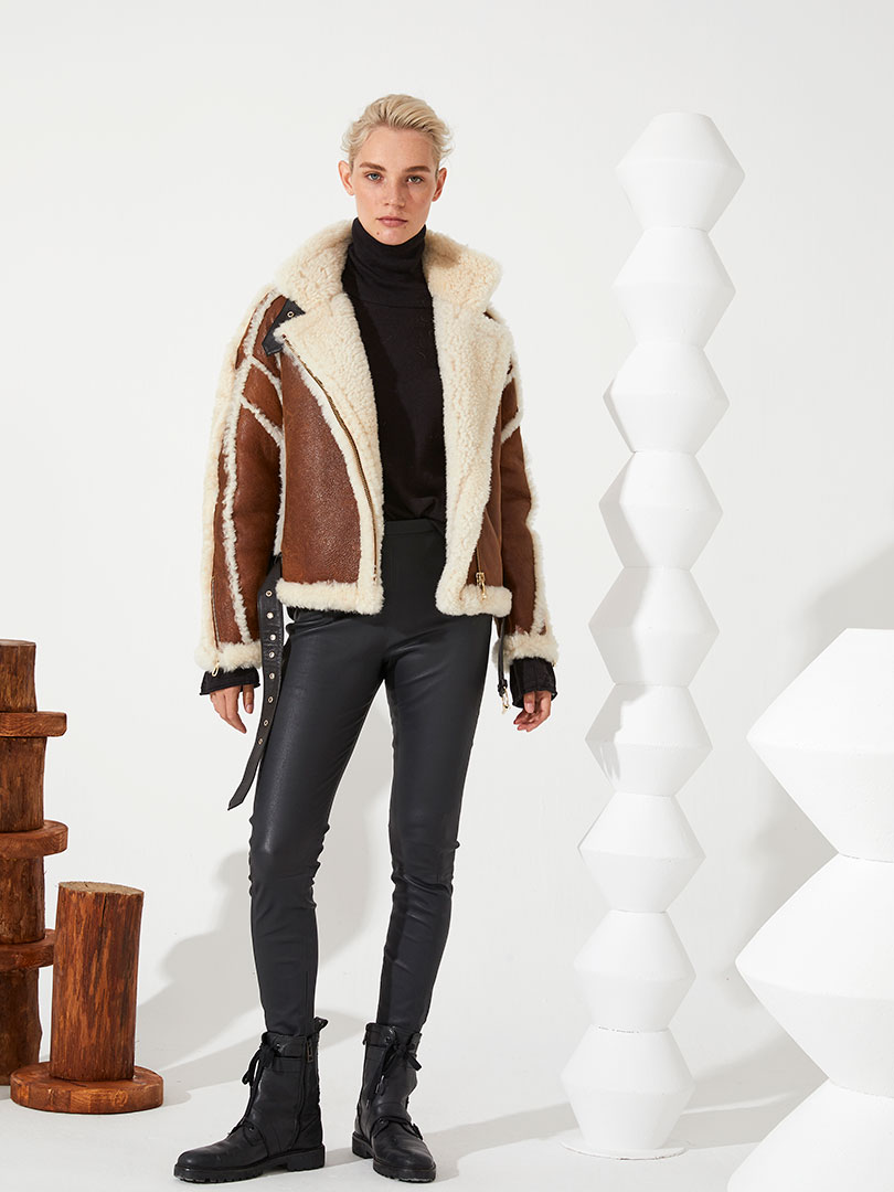 Shearling Ceket - Kahve