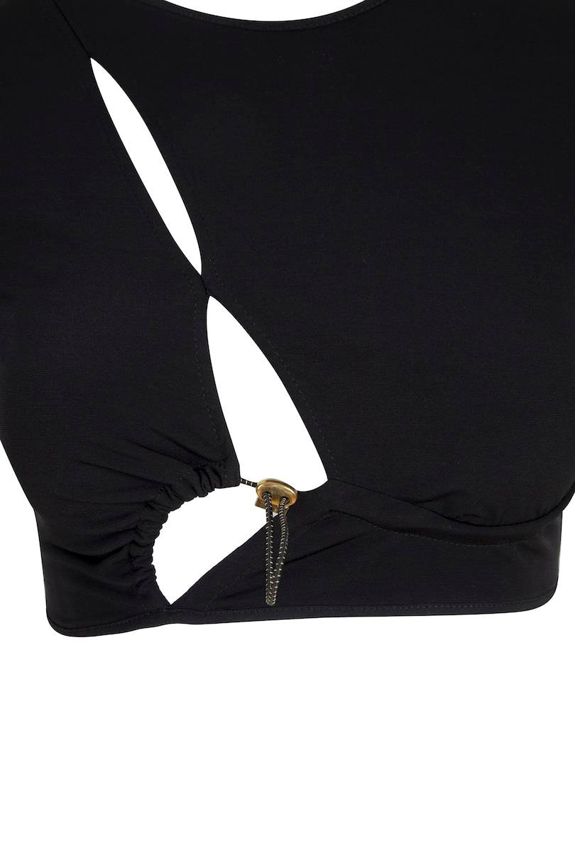 Stoperli Cut Out Detaylı Body - Siyah