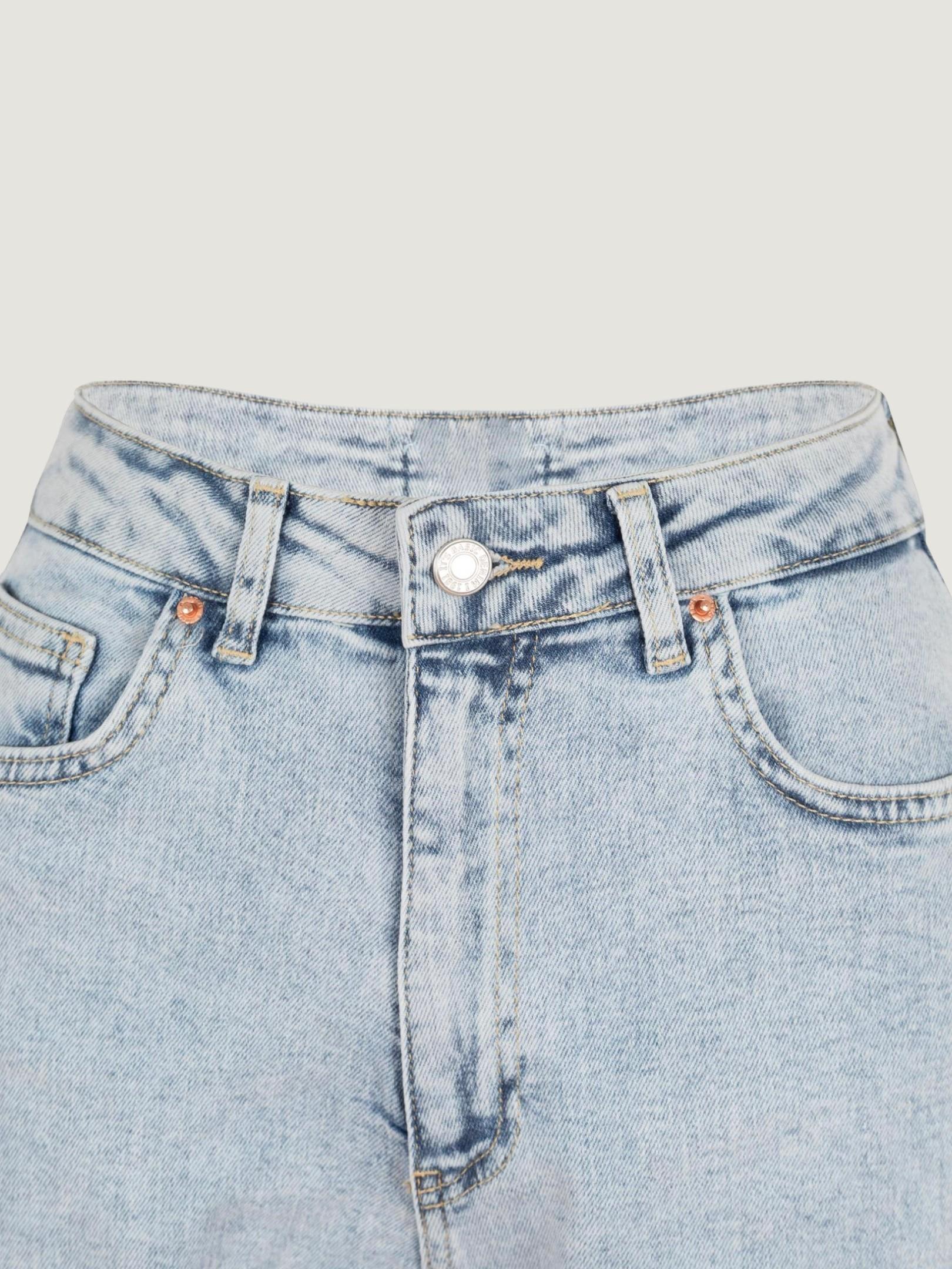 Straight Fit Jean Bermuda Şort - Light Indigo  Şort Modelleri