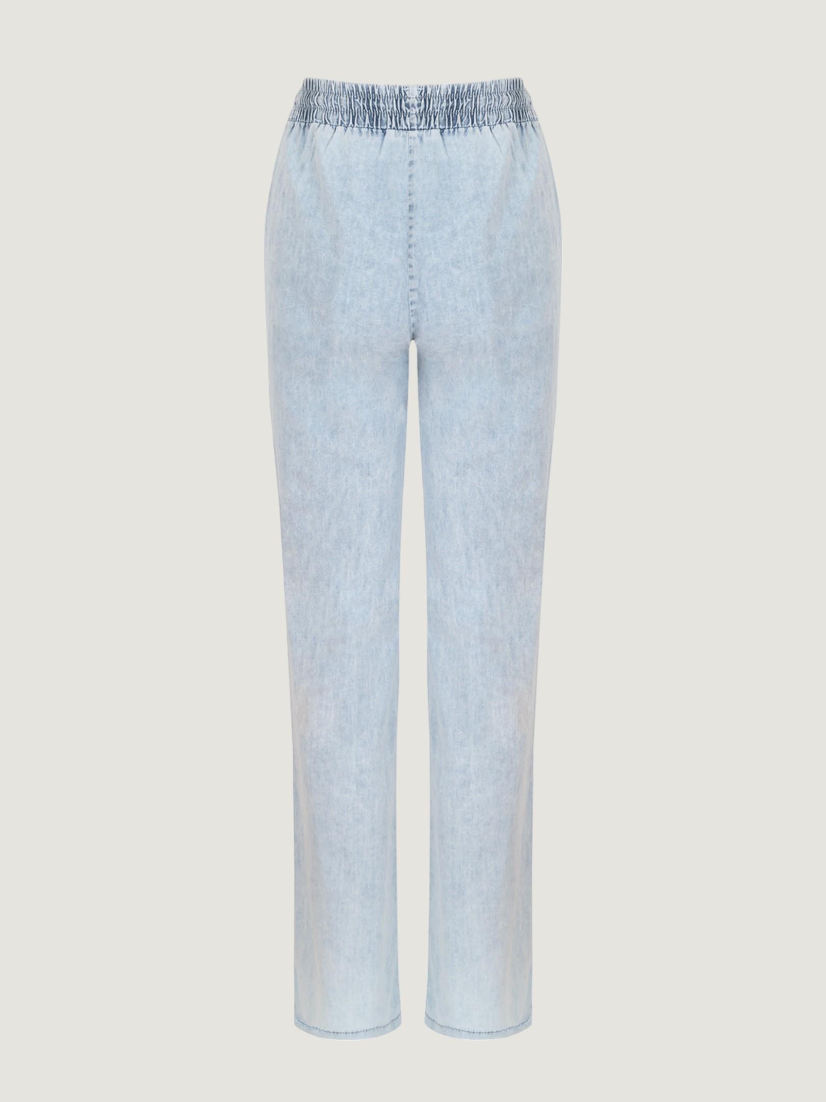 Straight Fit Tensel Jean Pantolon - Light Indigo Pantolon Modelleri