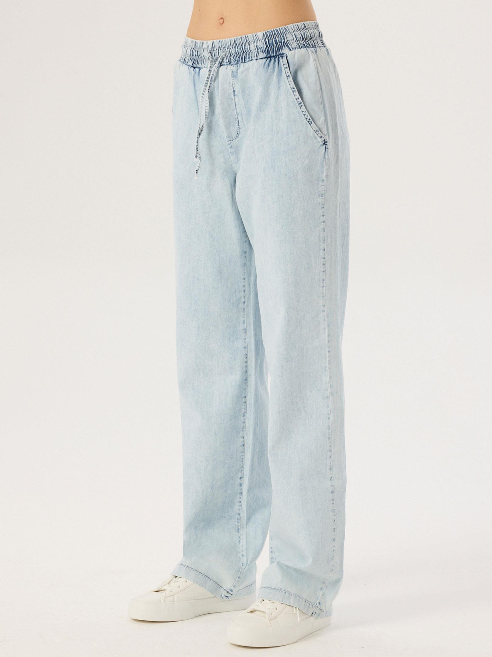 Straight Fit Tensel Jean Pantolon - Light Indigo Pantolon Modelleri