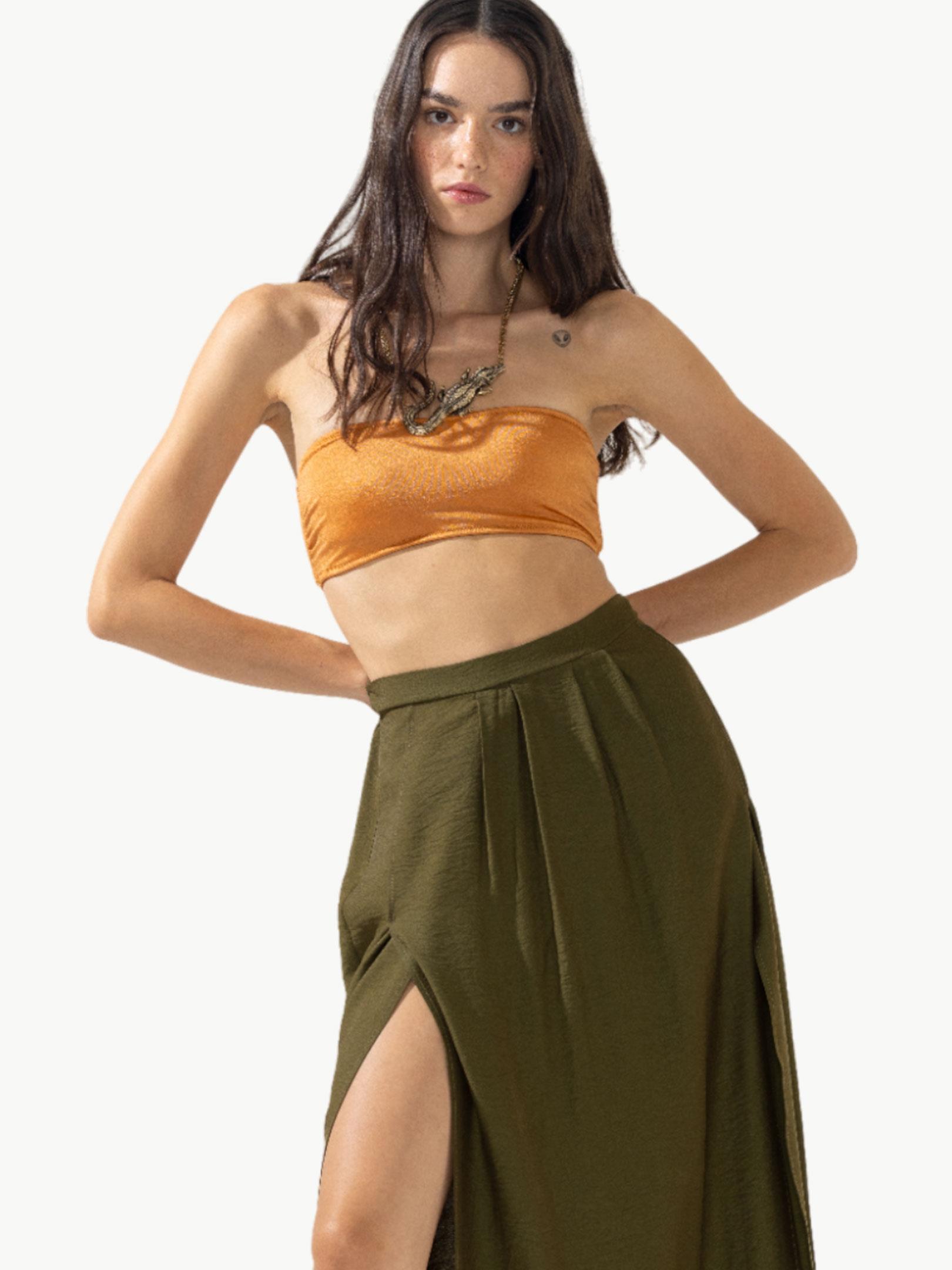 Straplez Kayısı Rengi Bikini Takımı - Oranj Mayo & Bikini Modelleri