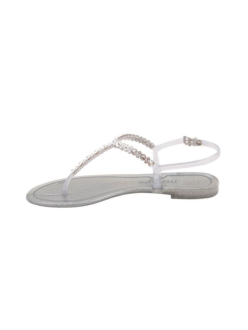 Swarovski Taşlı Sandalet - Gri