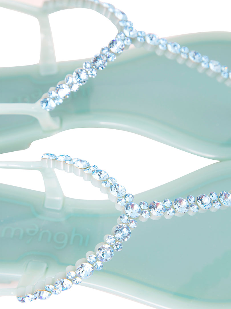 Swarovski Taşlı Sandalet - Mavi