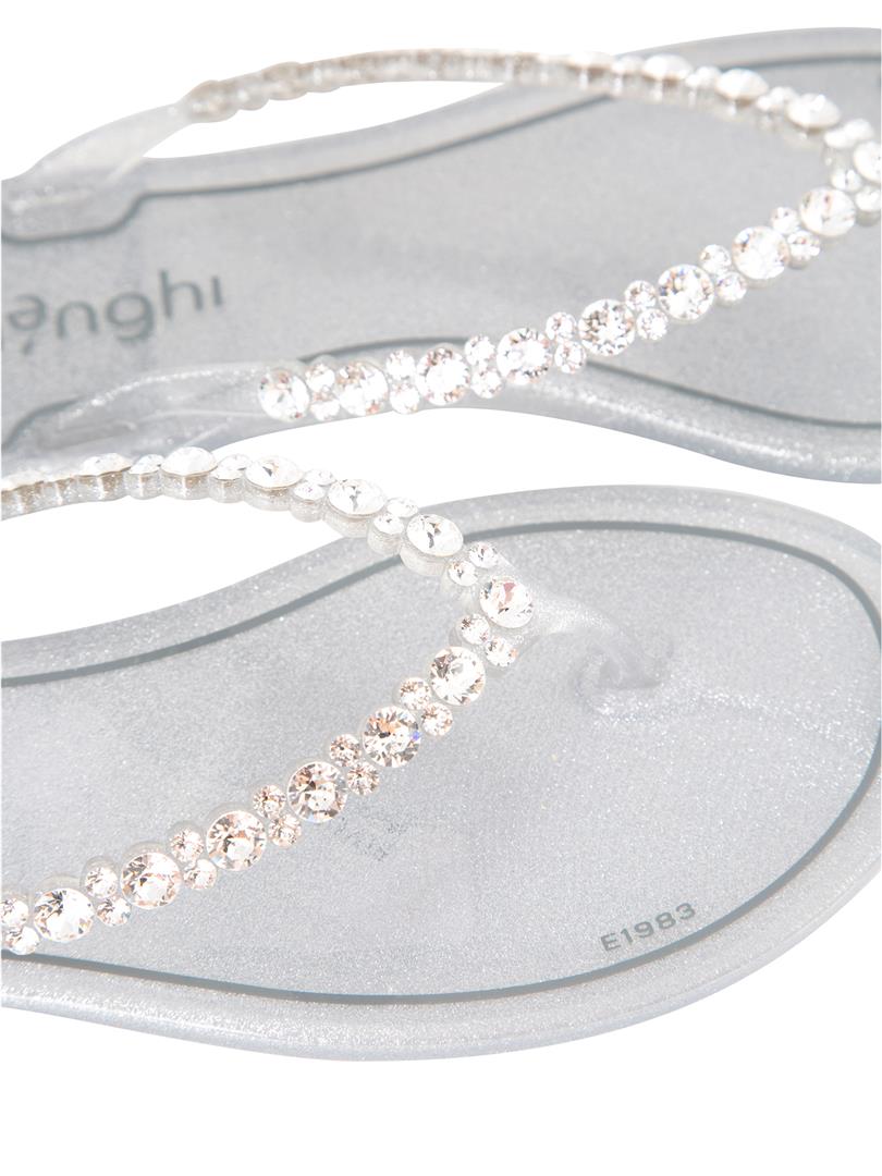 Swarovski Taşlı Terlik - Gri