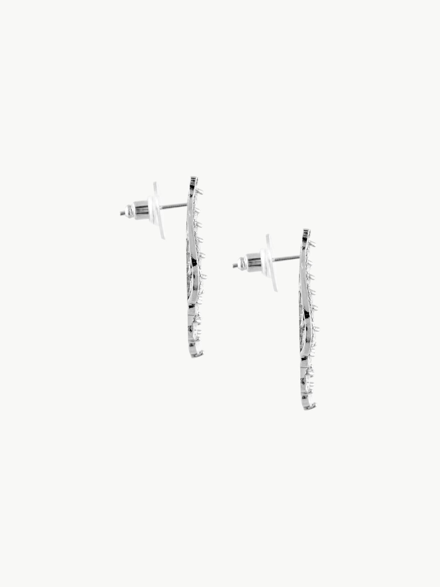 Taşlı Kıvrımlı Küpe - Silver Küpe Modelleri