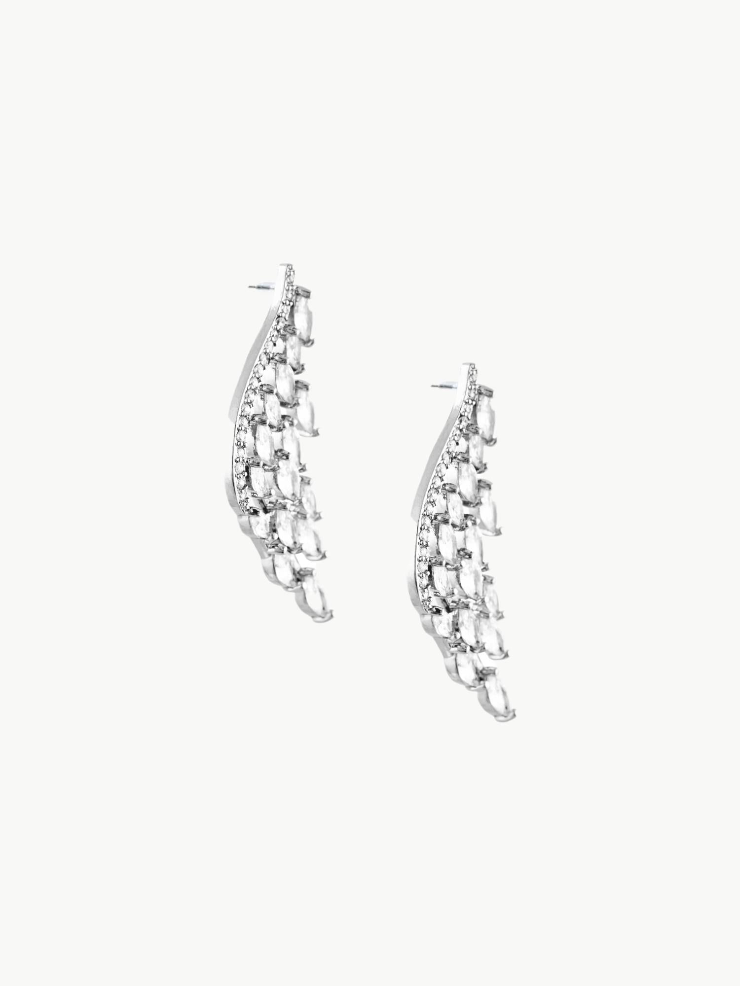 Taşlı Kıvrımlı Küpe - Silver Küpe Modelleri