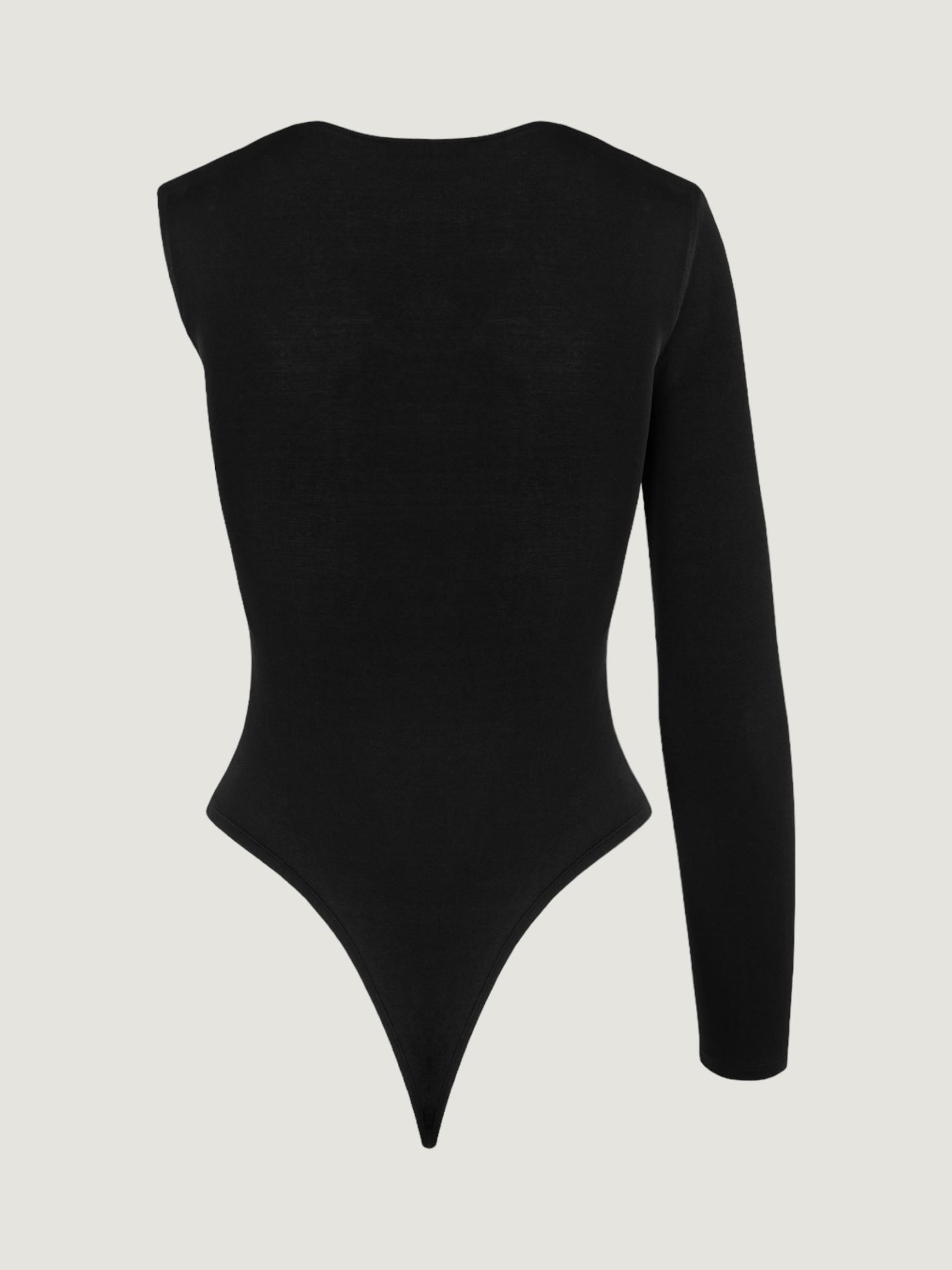 Tek Kol Yaka Detaylı Çıtçıtlı Body - Siyah Body Modelleri