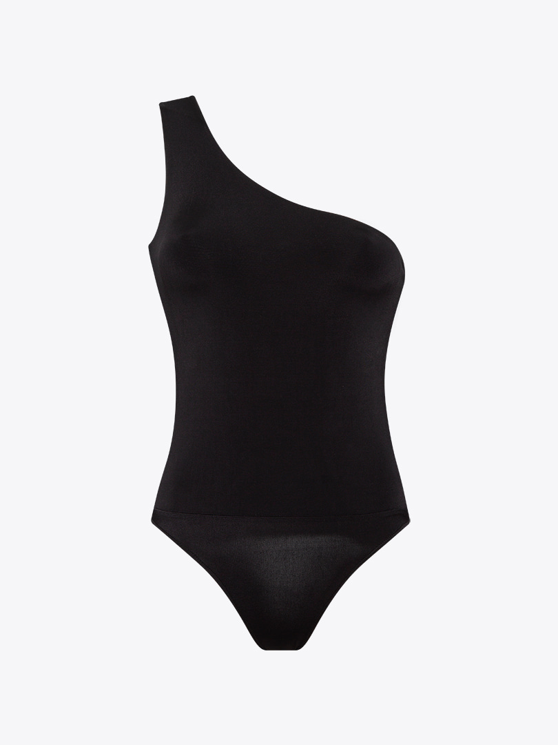 Tek Omuz Kolsuz Body - Siyah