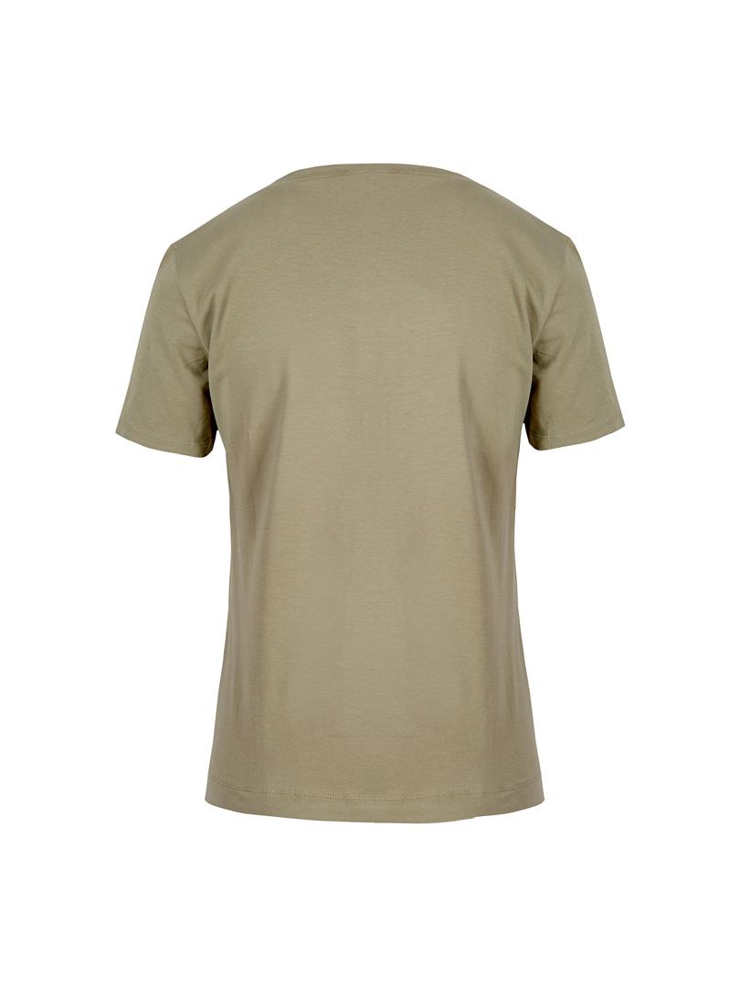 V Yaka Basic T-shirt - Haki