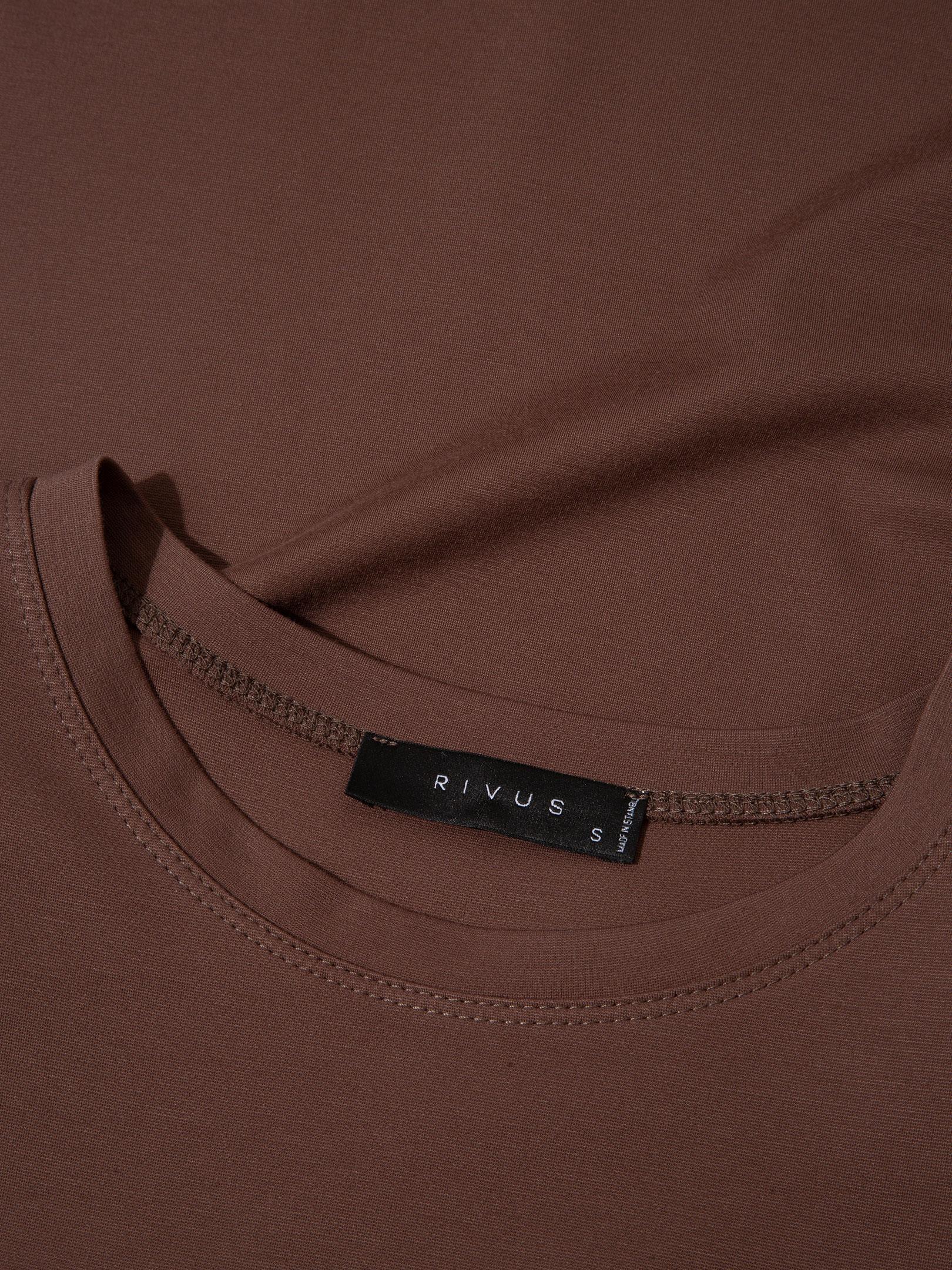 Vatkalı Bisiklet Yaka T-Shirt - Kahve T-shirt Modelleri