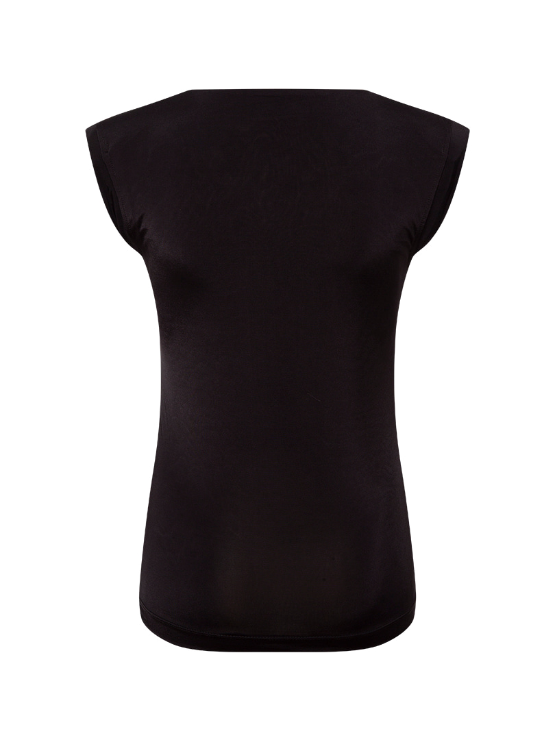 Vatkalı Jarse T-shirt - Siyah